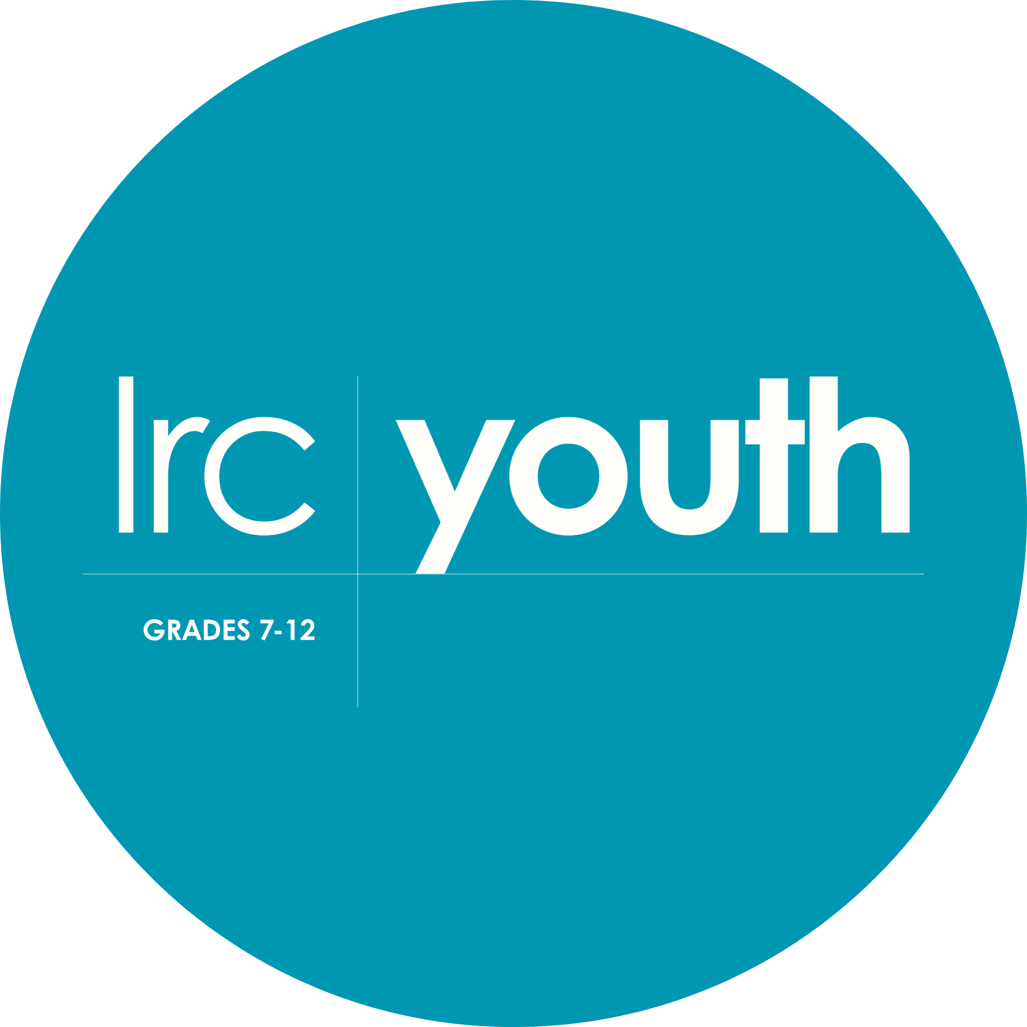 A circular logo with a teal background featuring a stylized globe and the word 'Engage' in large white and green letters. Surrounding the globe are the phrases 'Living Rock Church' at the top and 'Youth Ministry' at the bottom.