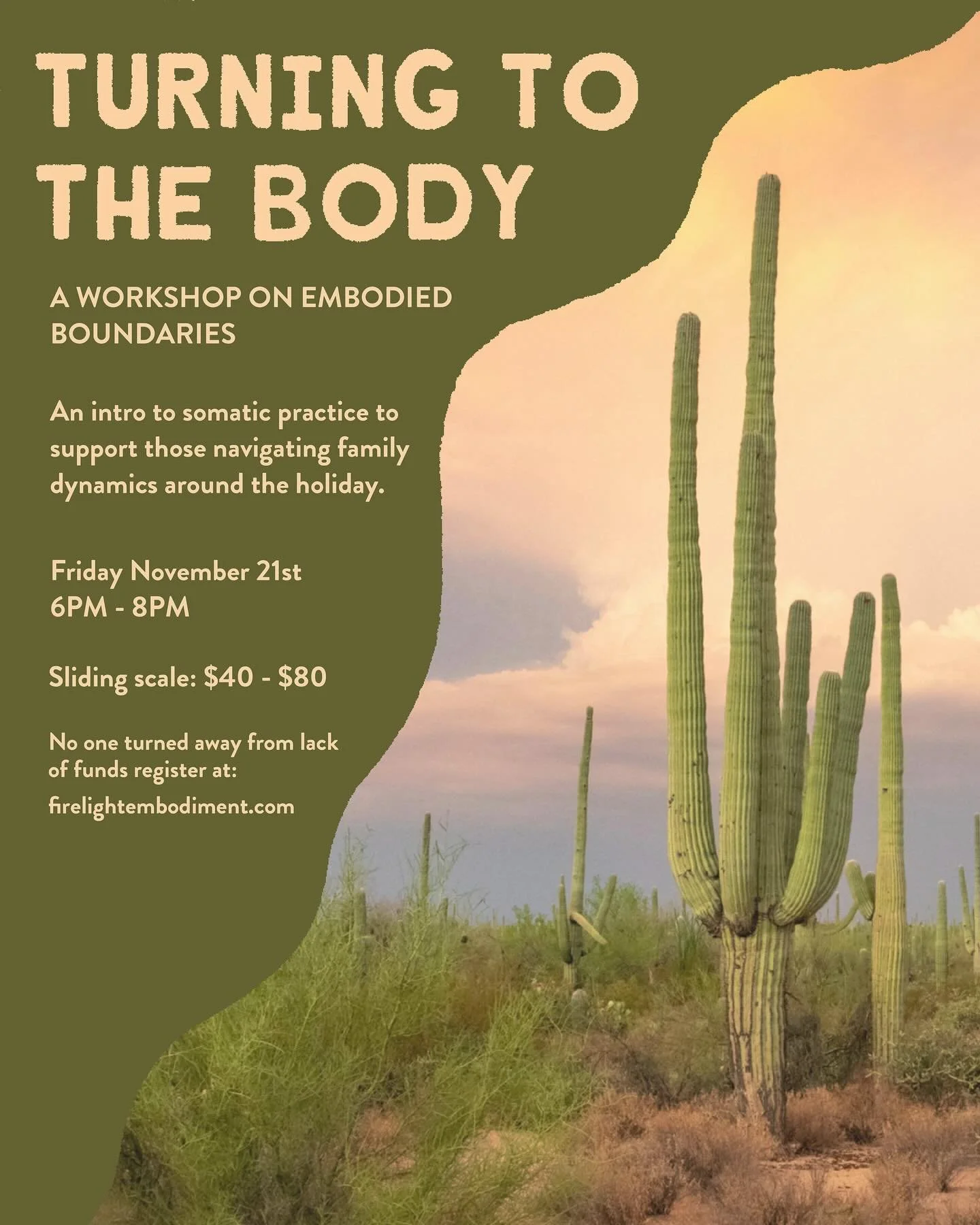 Join us for an Introduction to Somatic Boundaries workshop&mdash;designed for both beginners and those looking to deepen their practice.

During the workshop we&rsquo;ll:
- explore core somatic concepts
- develop an embodied sense of boundaries
- lea