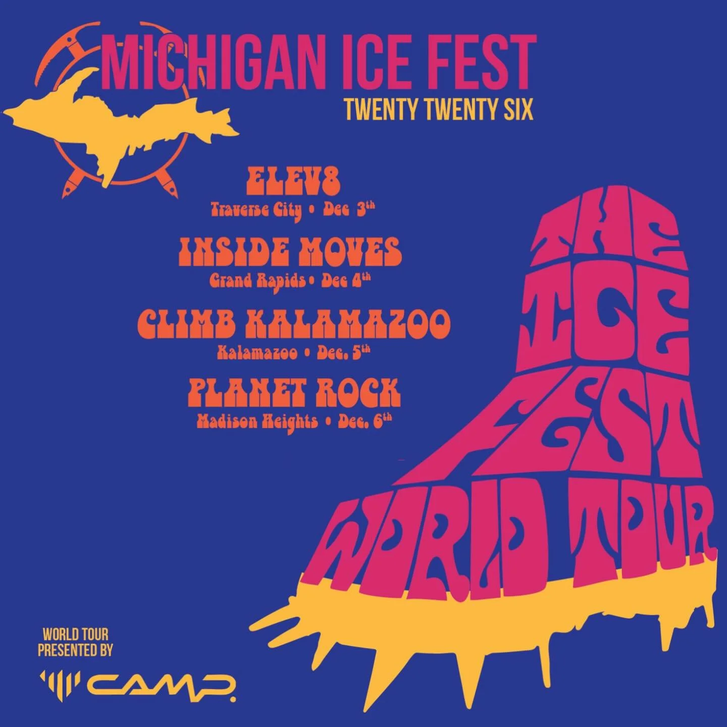 Get ready, climbers! ❄️🧗&zwj;♂️ A Michigan Ice Fest demo is coming to ELEV8 Climbing Gym on December 3rd from 5&ndash;8 PM, and we&rsquo;re turning up the stoke! 

Whether you&rsquo;re a seasoned ice crusher or just curious about getting into the sp