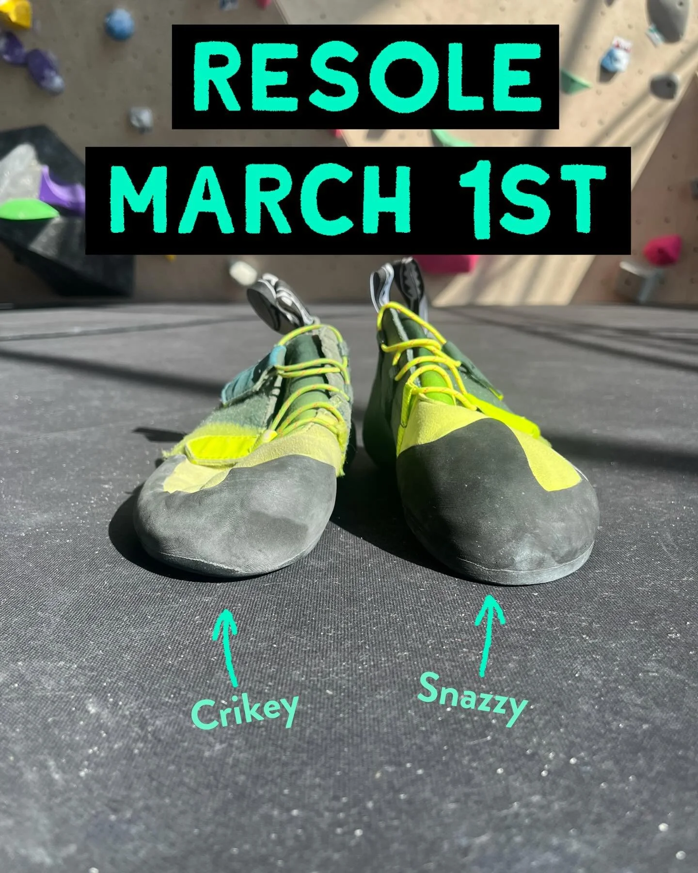 Is your favorite climbing shoes looking a little worse for wear? 🧗&zwj;♀️ Don&rsquo;t retire them just yet! A resole will give your shoes new life, better grip, and keep them eco-friendly. 🌱

Drop them off at the ELEV8 Front Desk by MARCH 1st and w