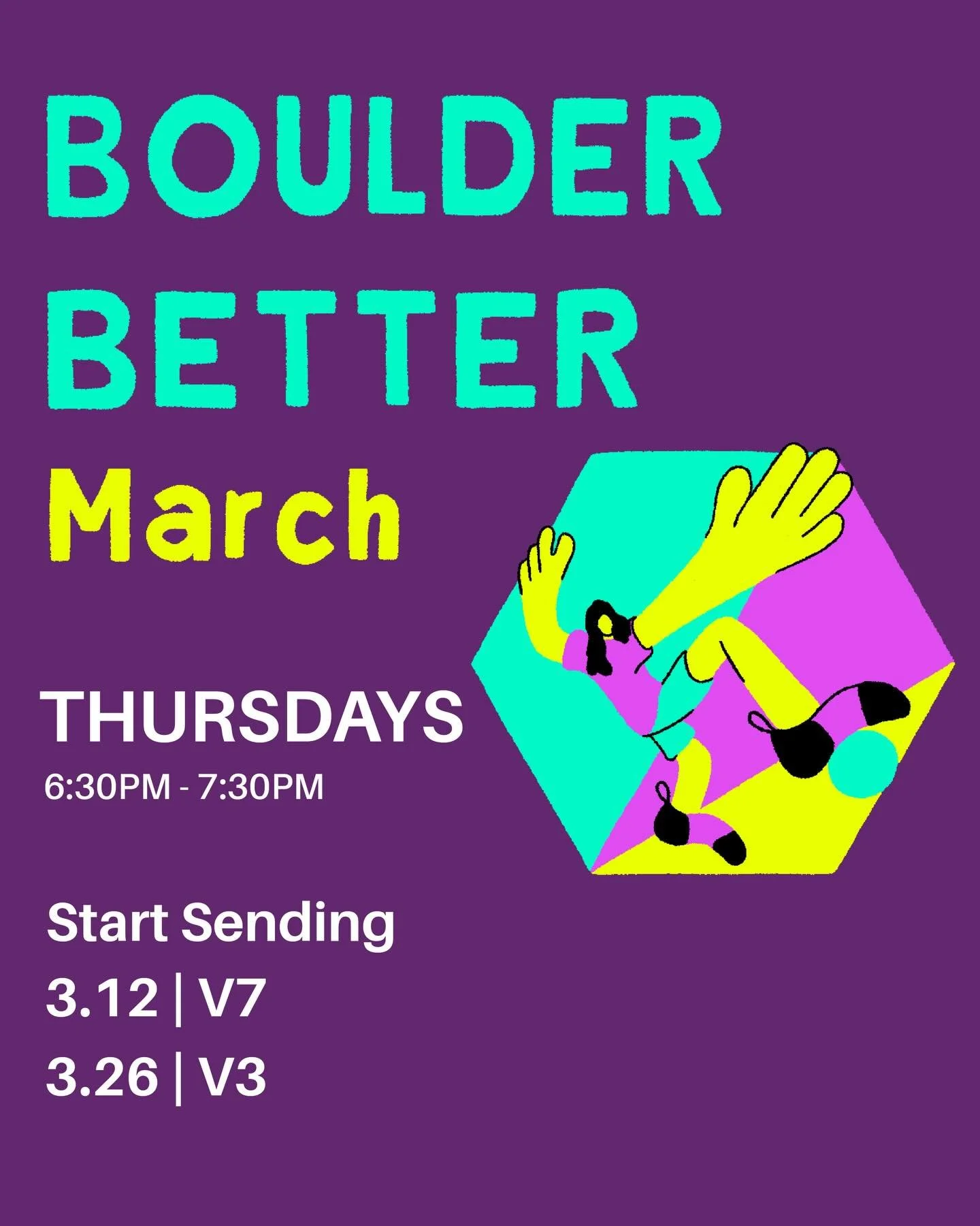 Better beta. Better movement. Better bouldering. 🧗&zwj;♀️

Our Boulder Better class is all about dialing in technique, refining body positioning, and learning how to solve problems more efficiently&mdash;so every session counts.

You&rsquo;ll explor