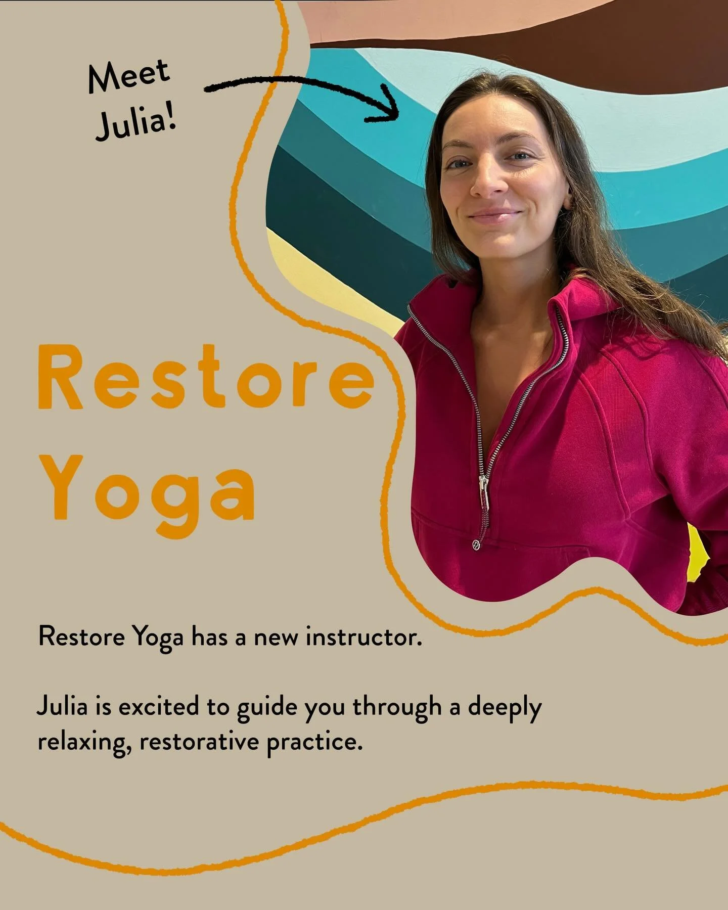 We&rsquo;re so excited to welcome a new instructor to our Restore Yoga&nbsp;class. 🧘&zwj;♀️

Julia Siladke will be guiding this calming, restorative practice &mdash; the perfect space to slow down, breathe deeply, and let your body fully relax.

Joi