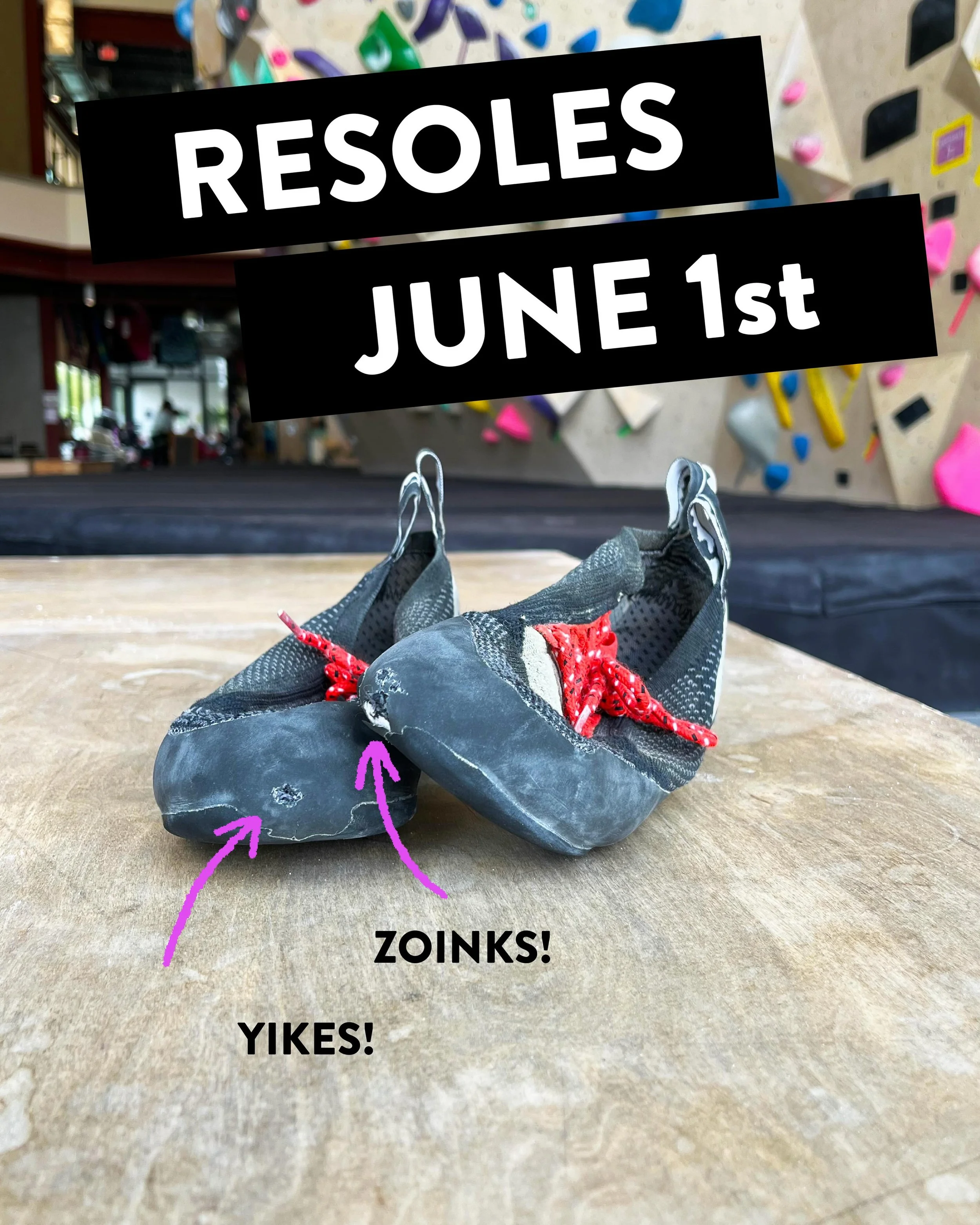 Have your climbing shoes seen better days? 👀🧗 Don&rsquo;t toss them yet &mdash; a fresh resole can bring back the performance, grip, and comfort you need to keep sending hard. 🌱👟

Drop your shoes off at the ELEV8 Front Desk by APRIL 1st and we&rs