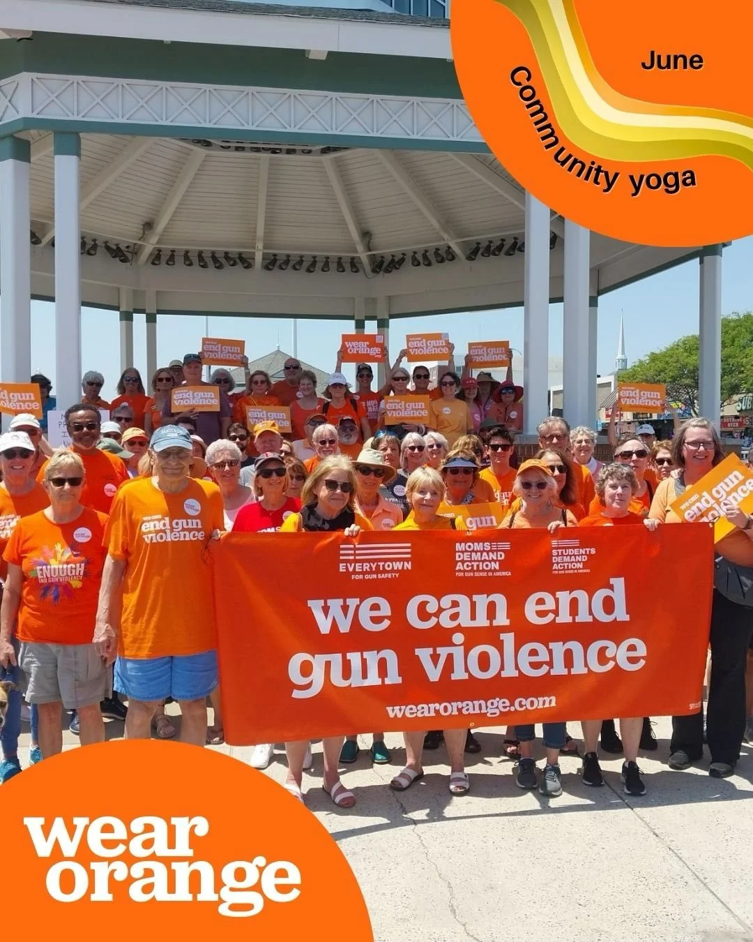 🧘&zwj;♀️ Our Monthly Community Yoga is proud to support Wear Orange &mdash; a movement dedicated to honoring the lives of those affected by gun violence and amplifying the voices of advocates working to create safer communities. 🧡

Why we&rsquo;re 