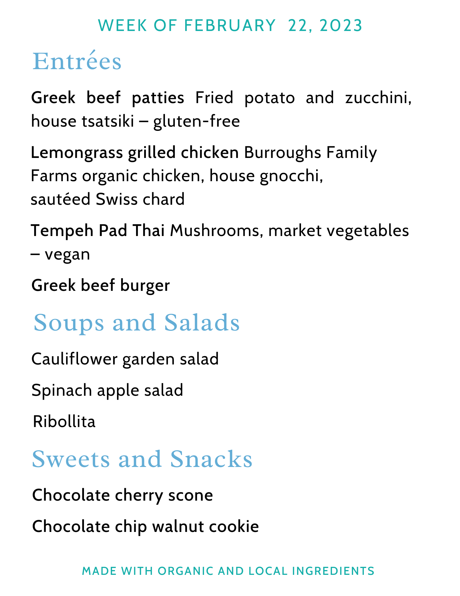 Menu for February 22