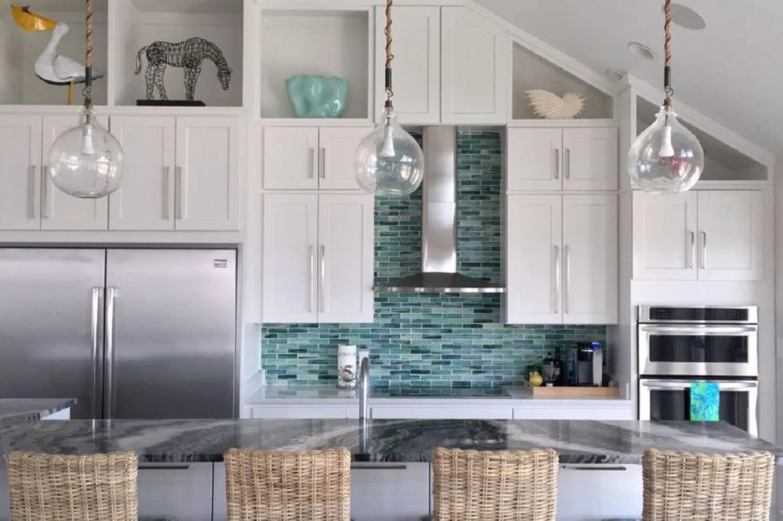 Artistic tile kitchen countertop