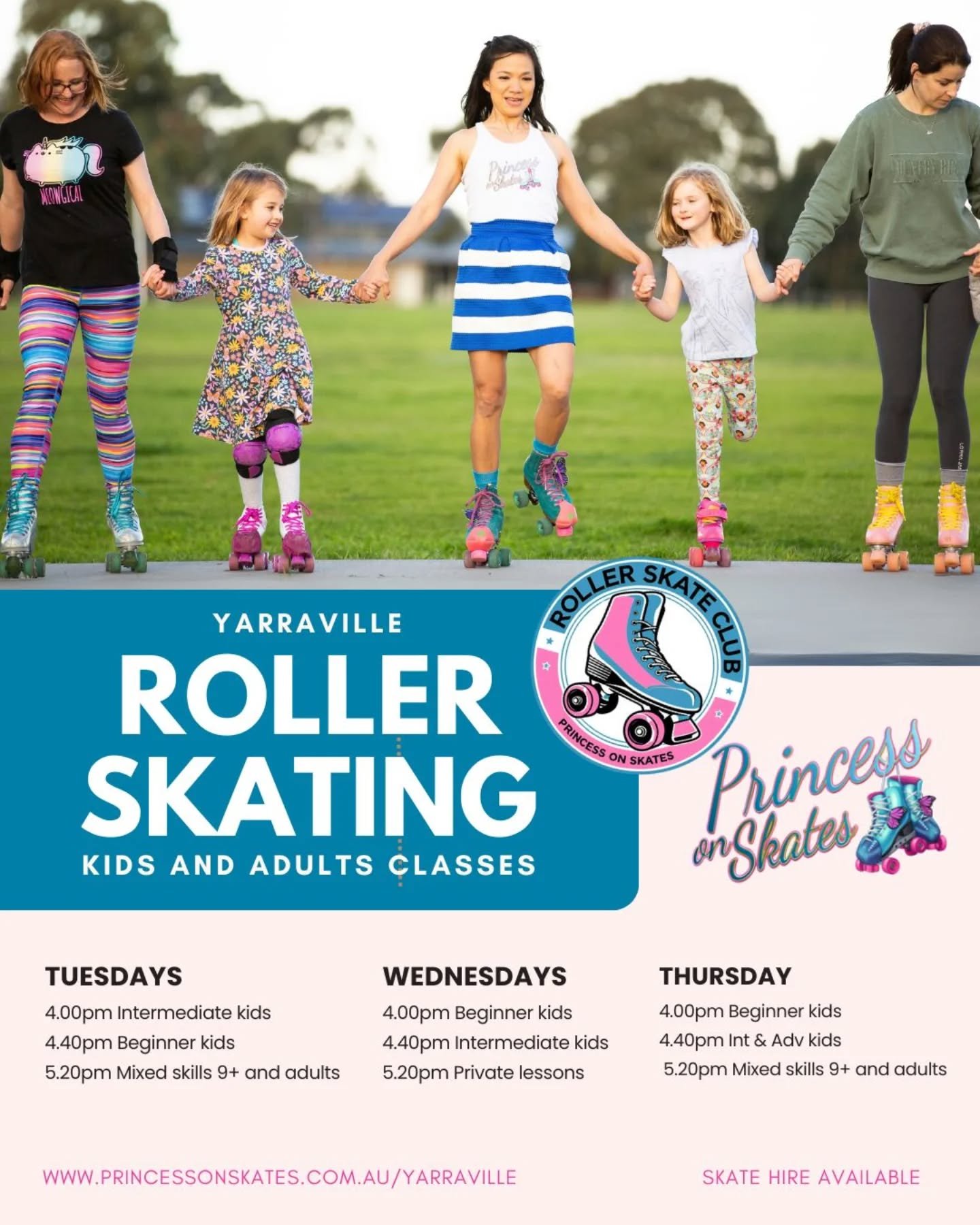 Term 1 Yarraville classes kick off next week 🛼
Starting Tuesday Feb 3, with spots still available on Tuesdays &amp; Wednesdays.

Our classes are all about fun, confidence, and community &mdash; and for our intermediate &amp; advanced skaters, there 