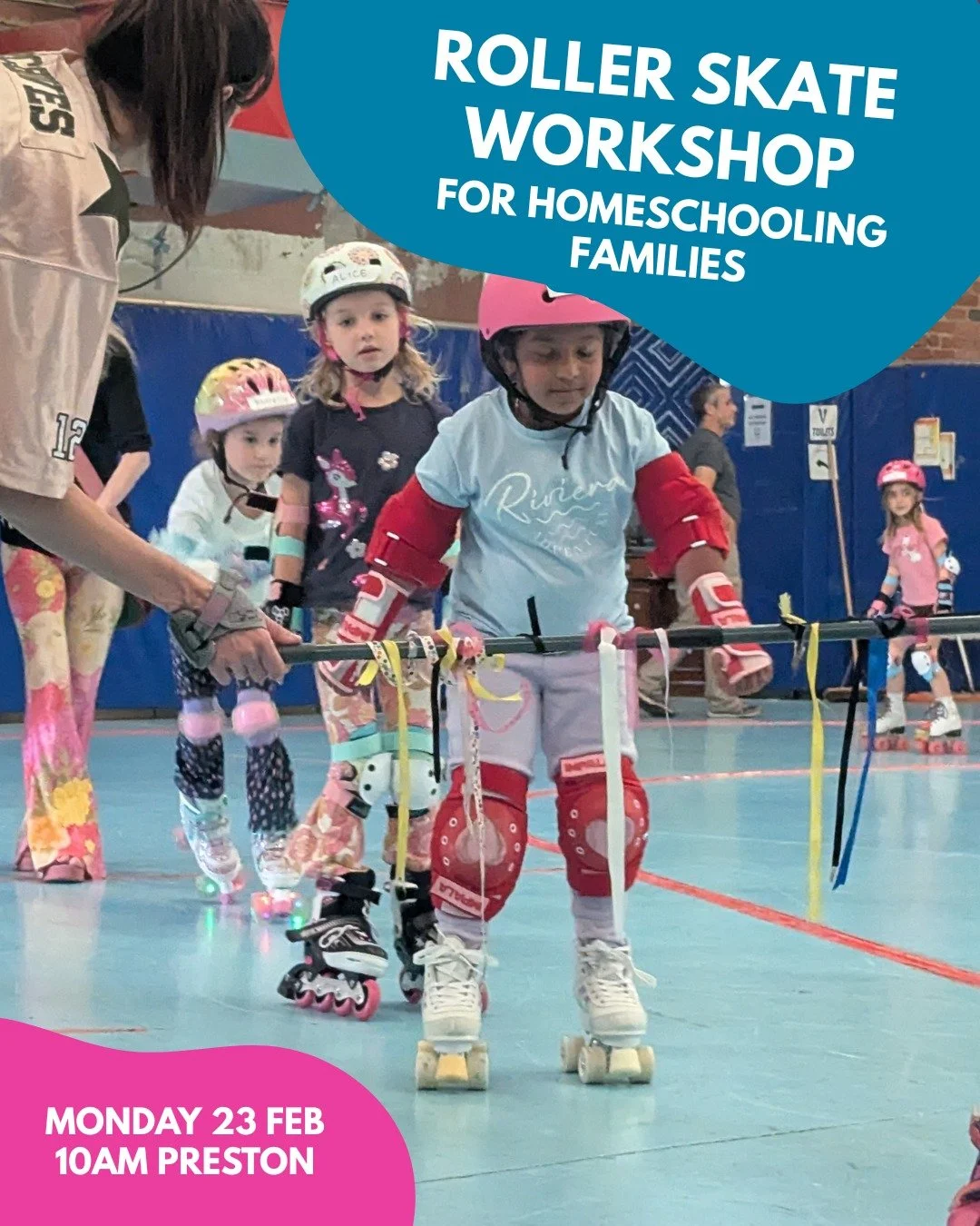 Homeschool families &mdash; this one&rsquo;s for you!

We&rsquo;re running a daytime roller skating workshop in Preston, Monday Feb 23 at 10am.

All ages welcome, beginners very supported, and parents can skate too (many do and secretly have the most