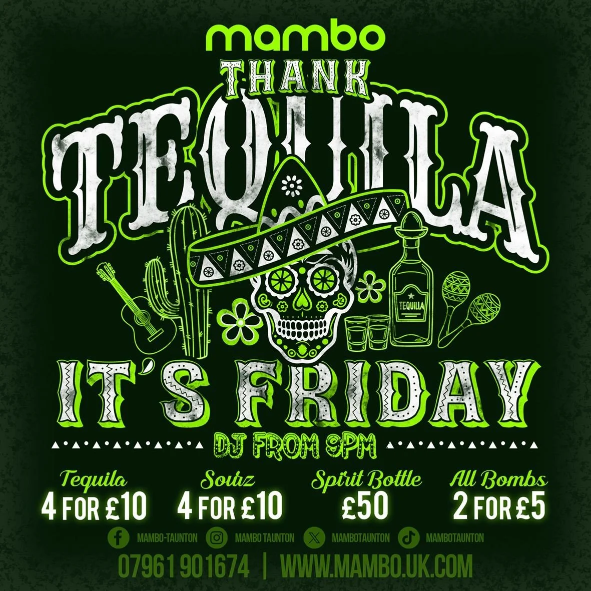 Thank Tequila It&rsquo;s Friday! 🍋🎉
The week is finally done, so grab your mates and kick the weekend off properly.
We&rsquo;ve got the music, the deals, and the good vibes waiting for you - all you need to bring is your energy.
DJ on. Drinks flowi