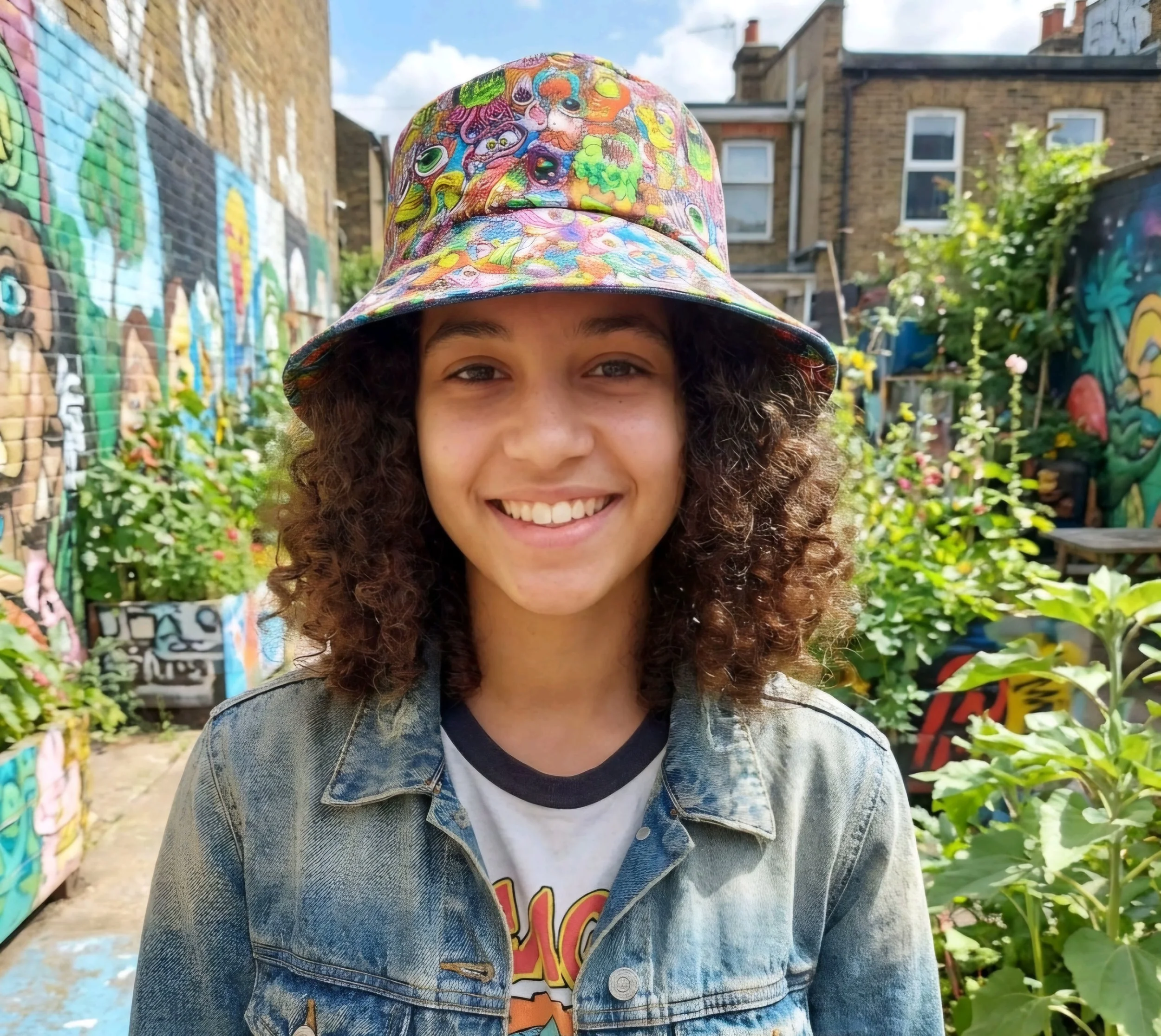 festival  summer   reversible bucket hat   inclusive fun  hats monster eyes