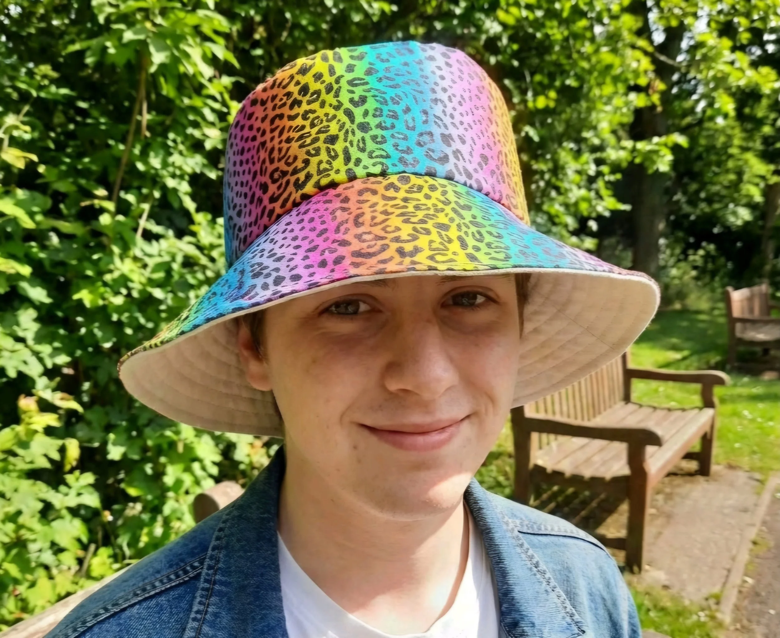festival  summer   reversible bucket hat   inclusive fun  hats rainbow lepoard
