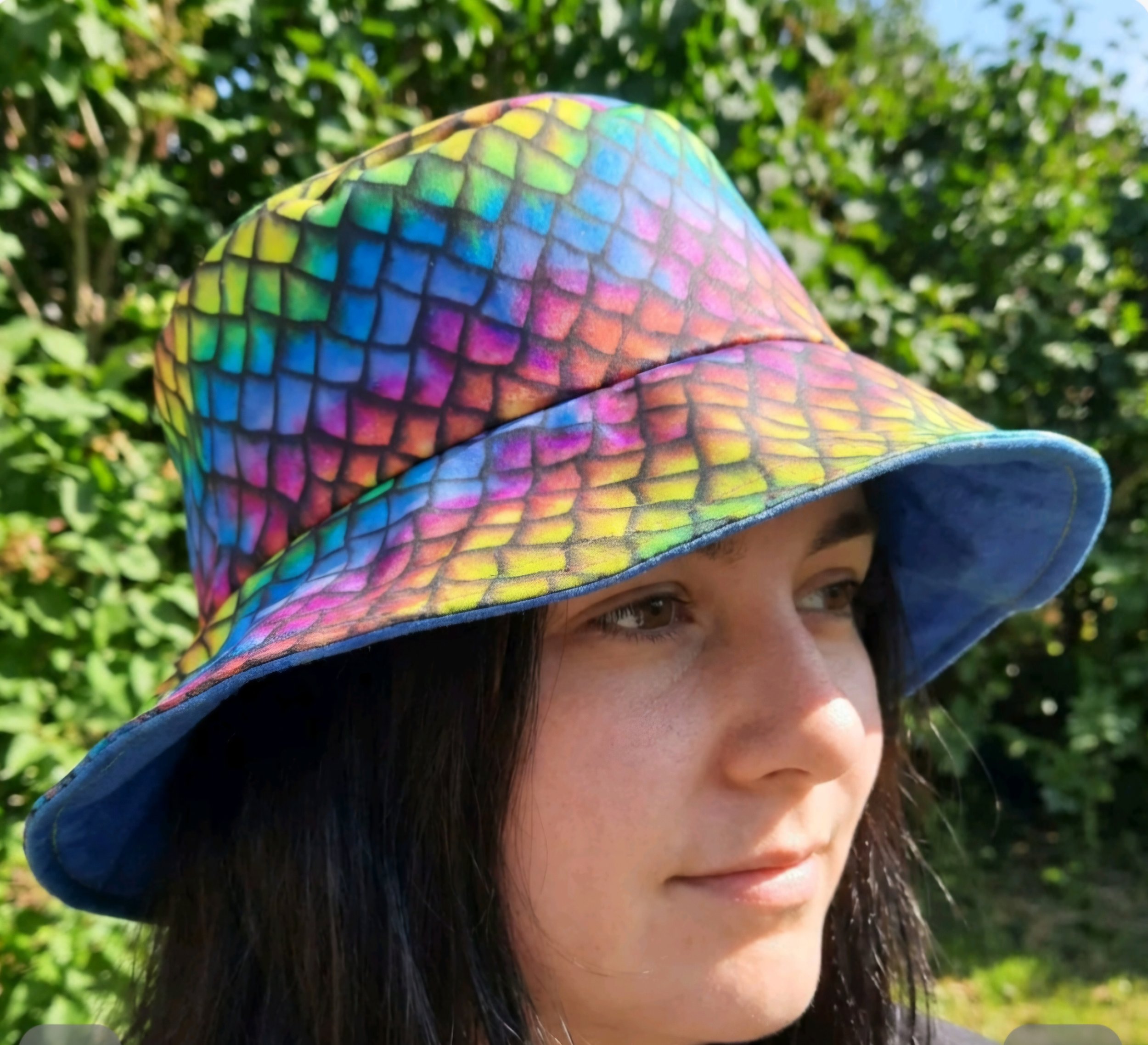 festival  summer   reversible bucket hat   inclusive fun  hats  dragon scales