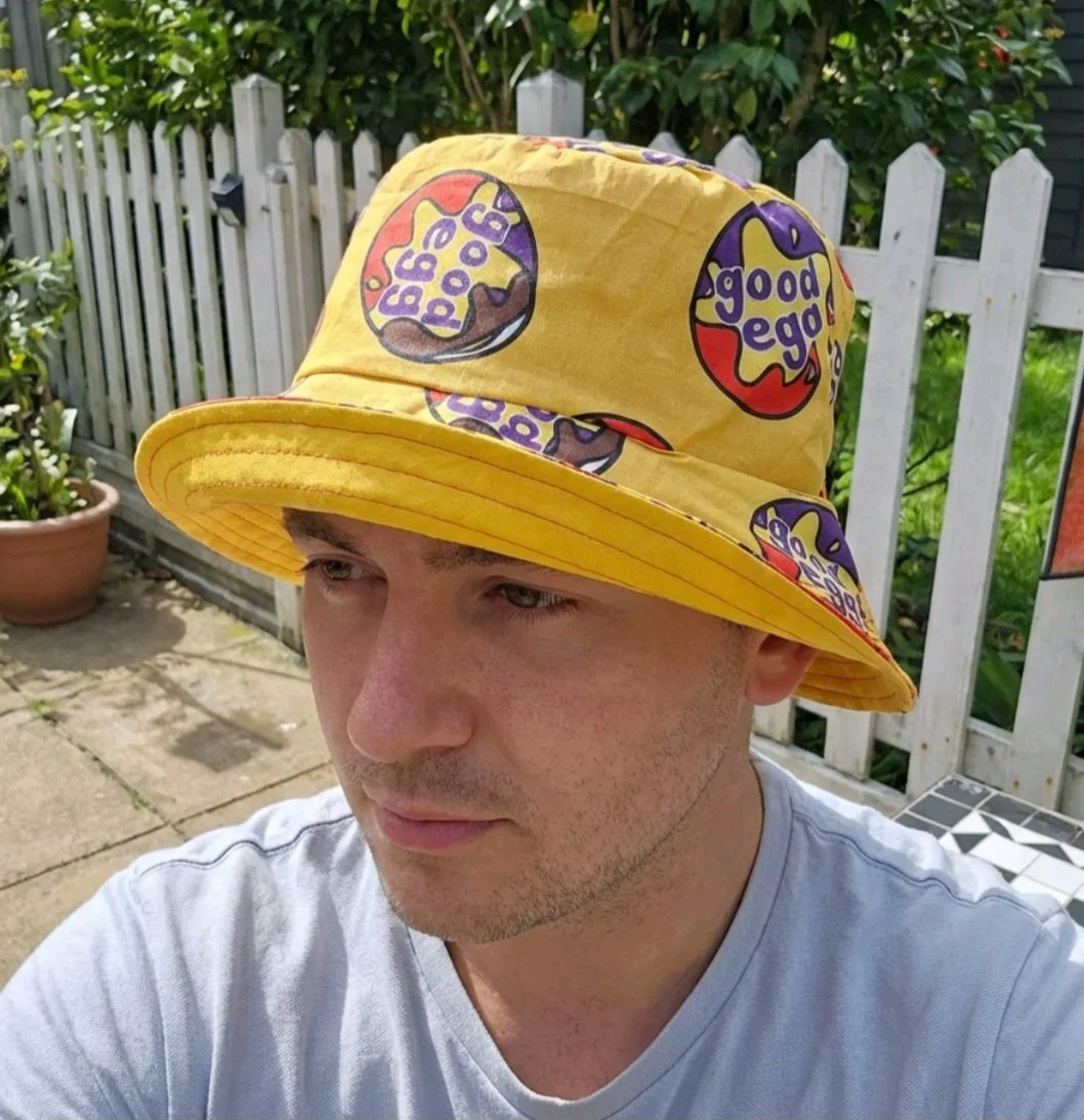 festival  summer   reversible bucket hat   inclusive hat good egg yellow (Copy)