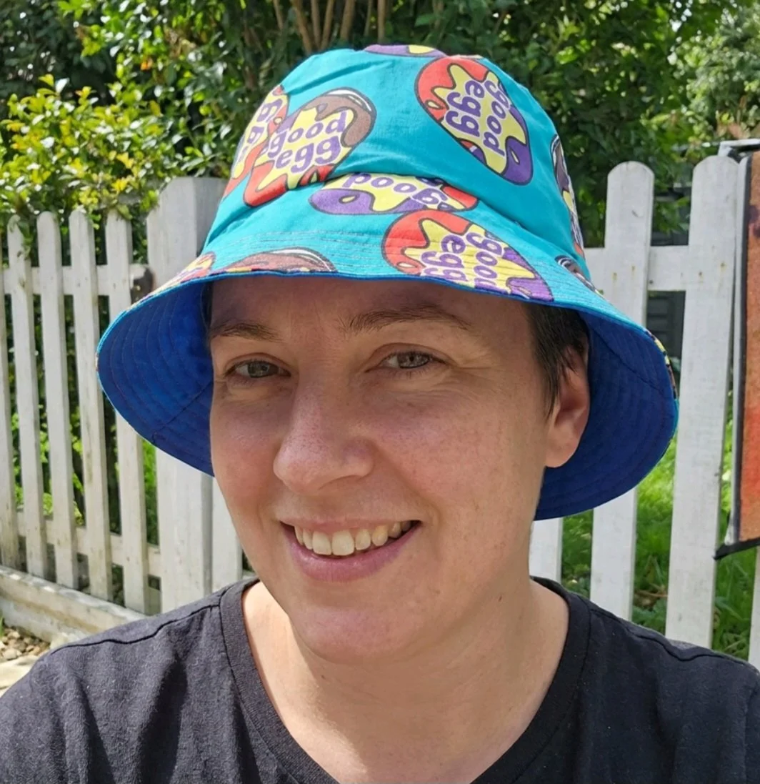 festival  summer   reversible bucket hat   inclusive hat good egg blue