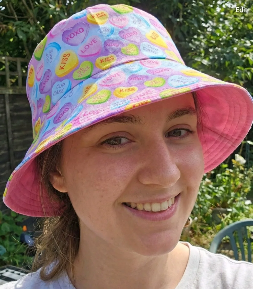 festival  summer   reversible bucket hat   inclusive fun love hearts