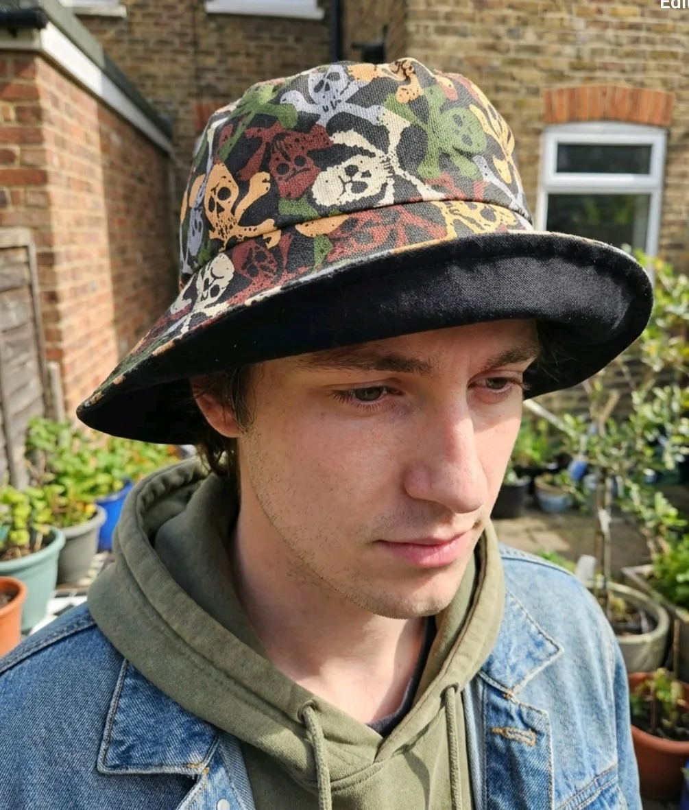 festival  summer   reversible bucket hat   inclusive fun    hat cammo skulls