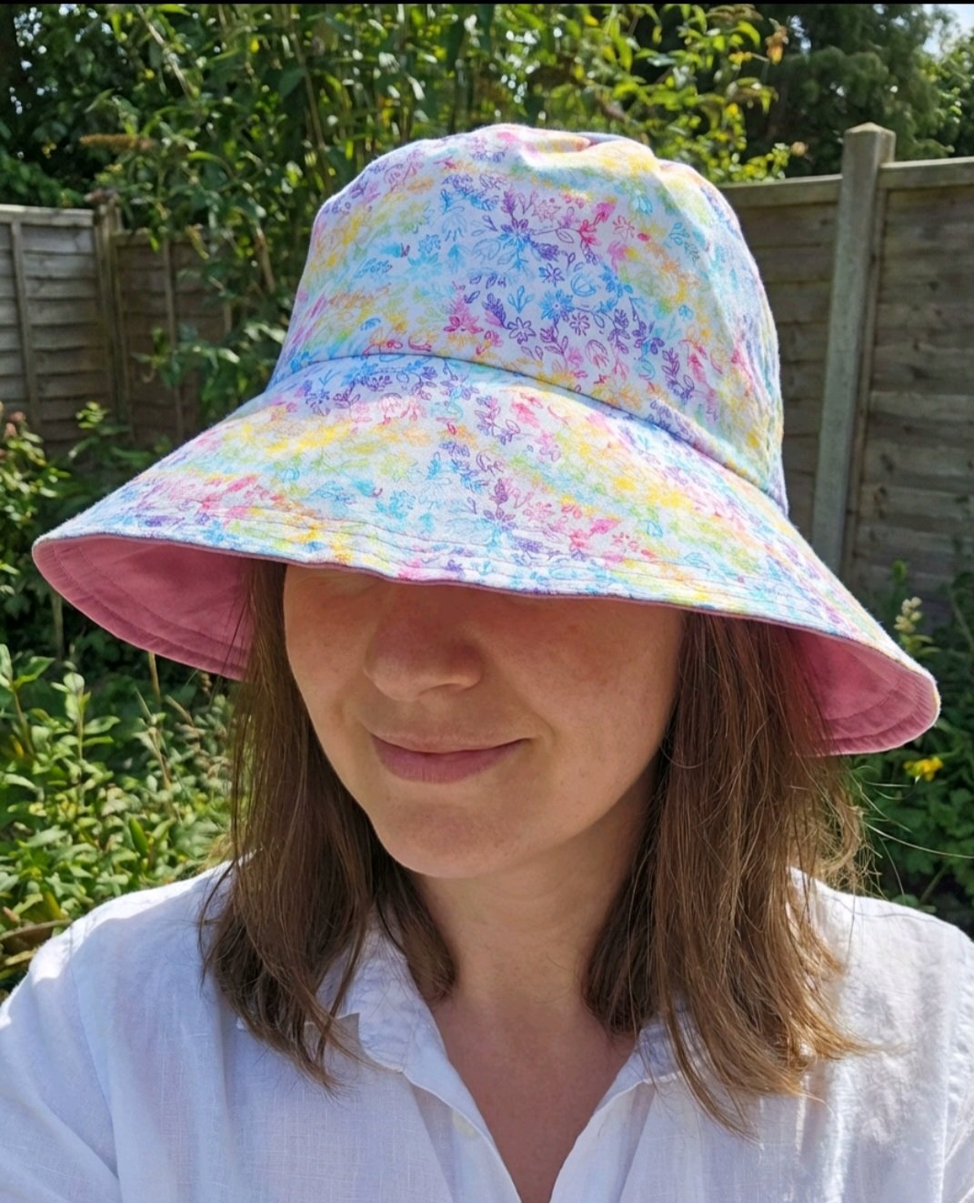 PASTEL DITSY festival  summer   reversible bucket hat   inclusive fun   hat