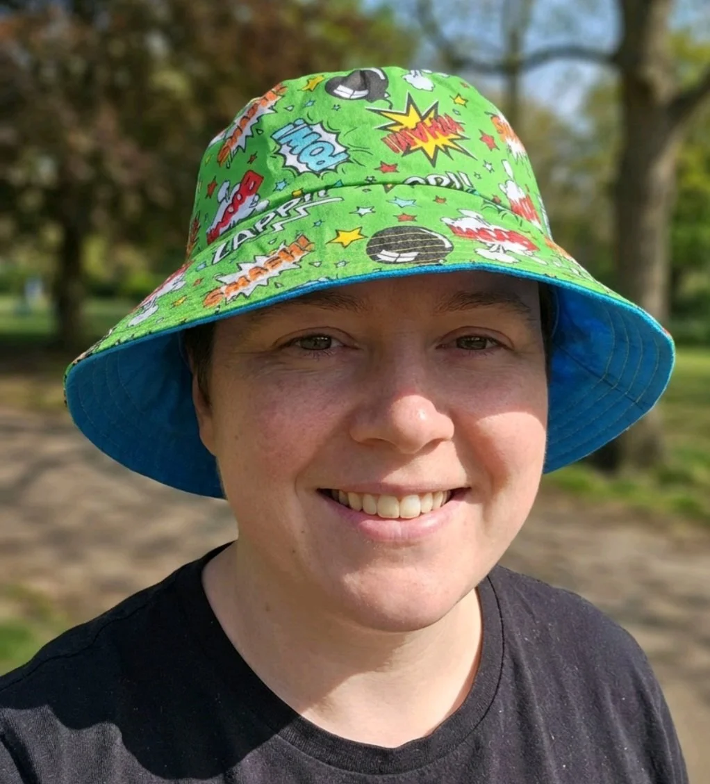 festival  summer   reversible bucket hat   inclusive fun sweary    hat green smash pow