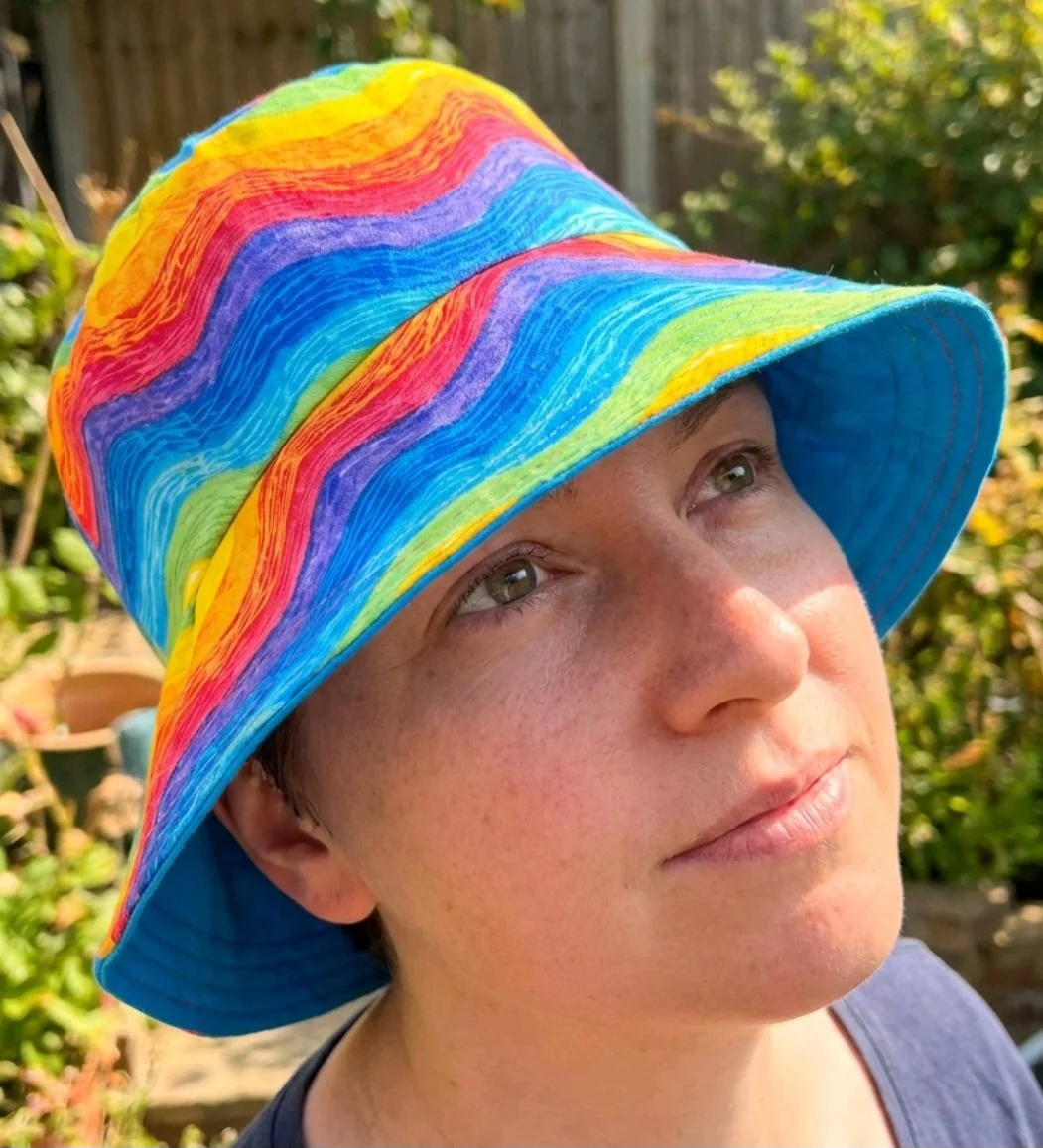 festival  summer   reversible bucket hat   inclusive fun rainbow waves