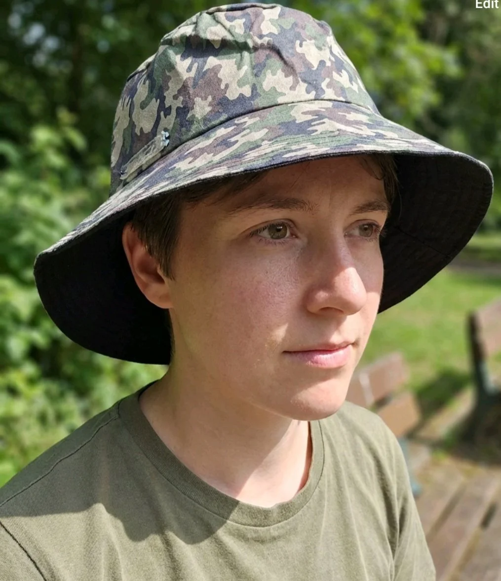 festival  summer   reversible bucket hat   inclusive fun green cammo