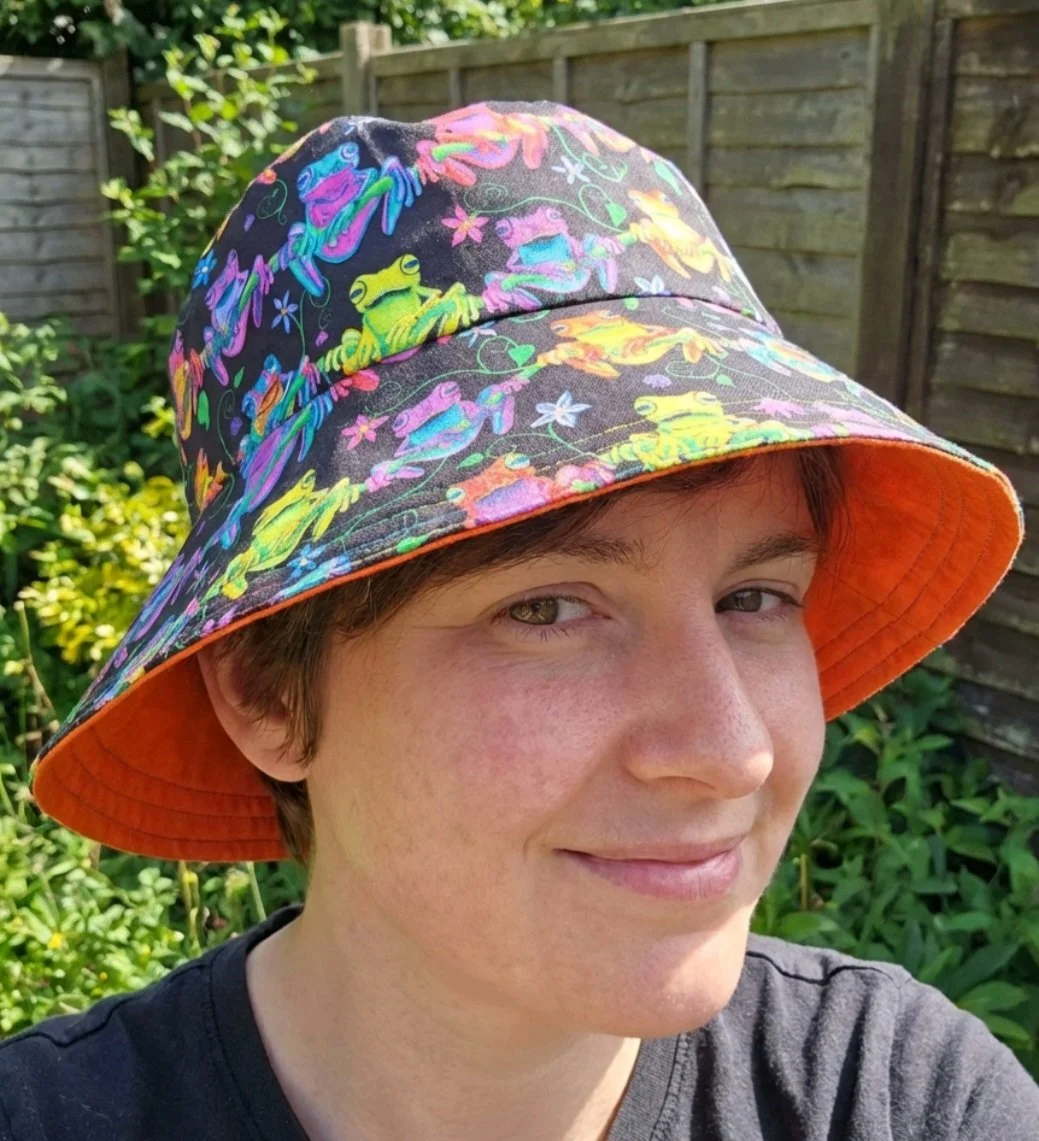 festival  summer   reversible bucket hat   inclusive fun acid frog