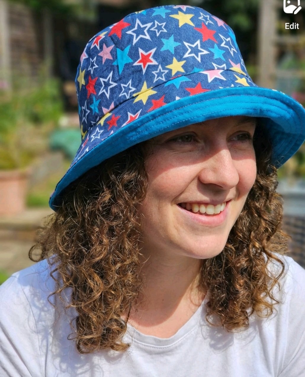festival  summer   reversible bucket hat   inclusive fun  hat stars