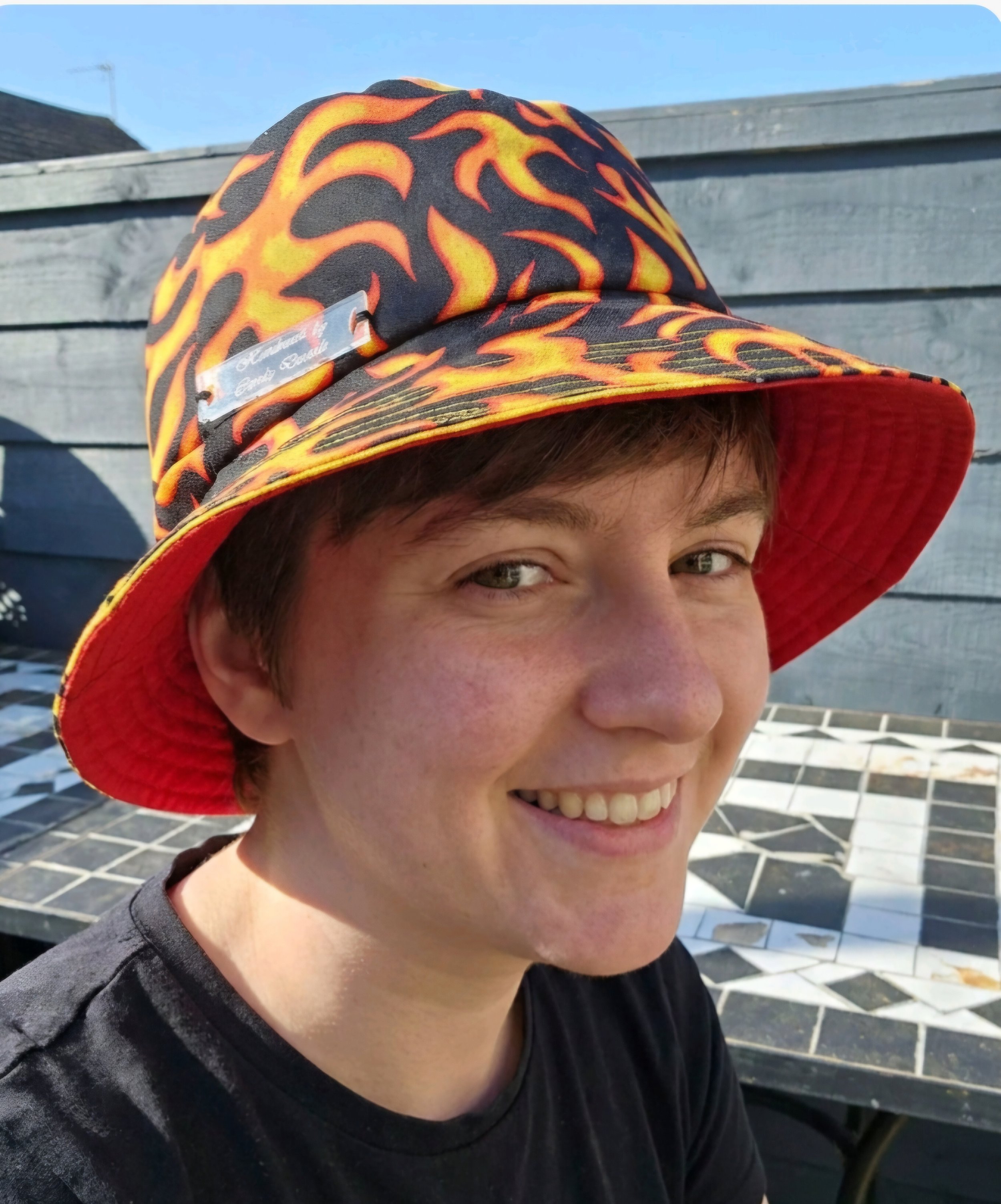 FLAMES  festival  summer   reversible bucket hat   inclusive fun  hat