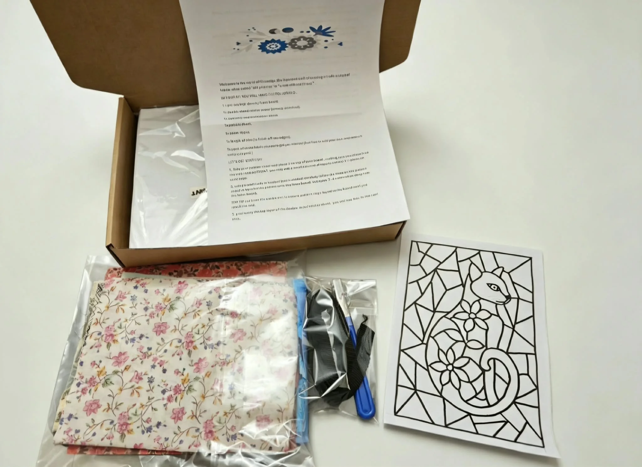 kinusaiga craft kit  floral cat