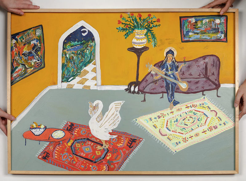 Sarasvati and the Swan, painting