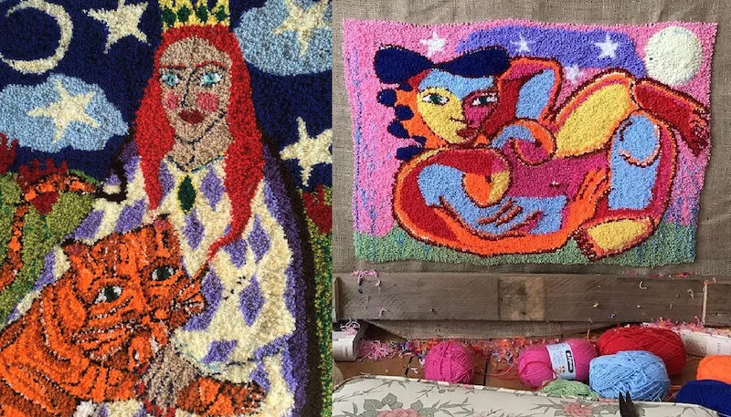 The Empress rug (left), commissioned rug (right)