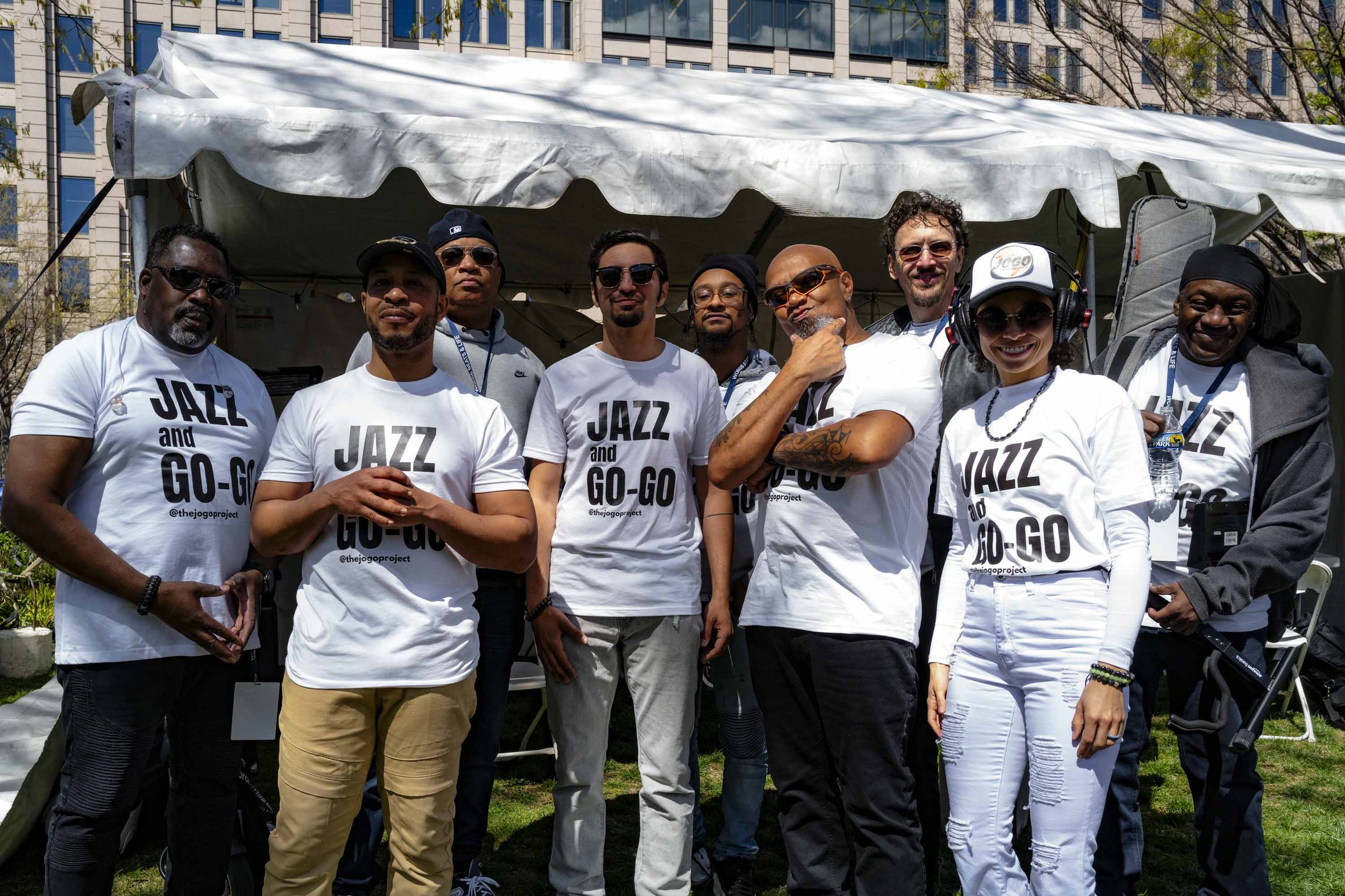  JoGO Project backstage at Jazz &amp; Blossoms before going onstag to perform during WBL Fest 2024. Photo/DowntownDC BID. 