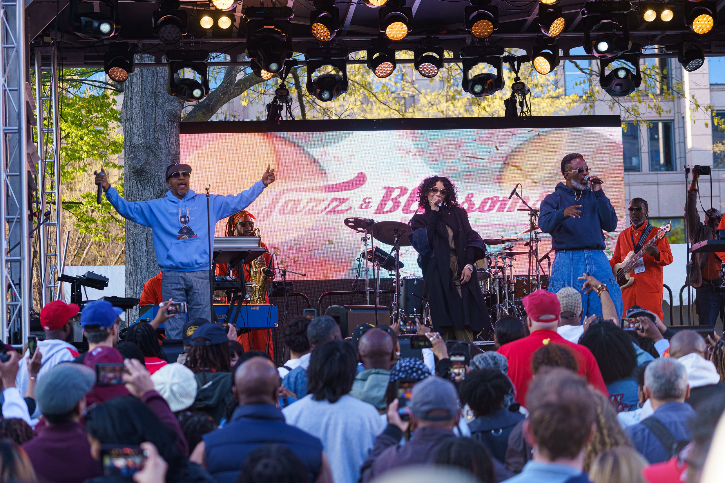  Digable Planets performing on the Jazz &amp; Blossoms stage during WBL Fest 2024. Photo/DowntownDC BID. 