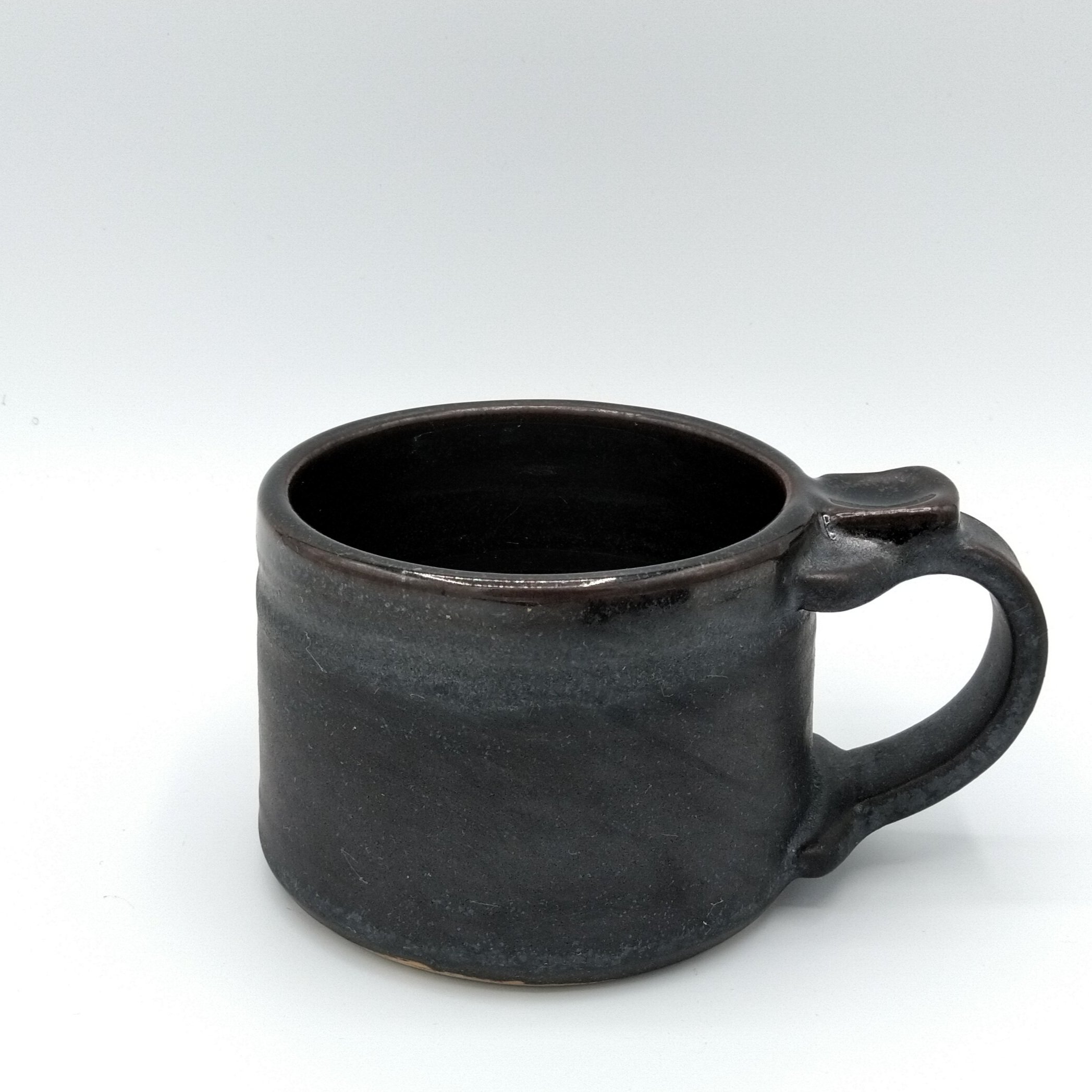 Stoneware Pottery Coffee Mug - Black, Altona Manitoba Pottery, Reduction Firing