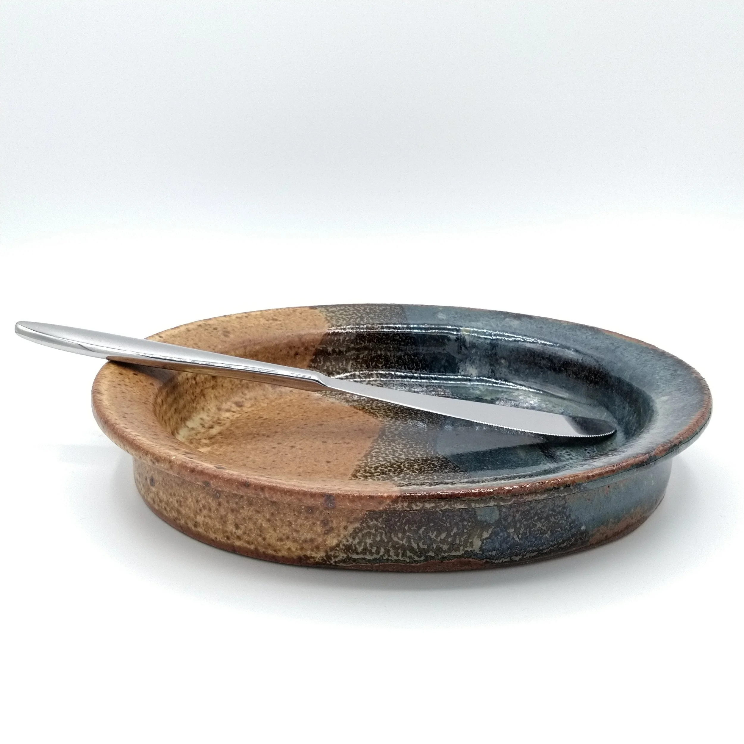 Stoneware Pottery Oval Platter - Altona Manitoba Pottery, Reduction Firing