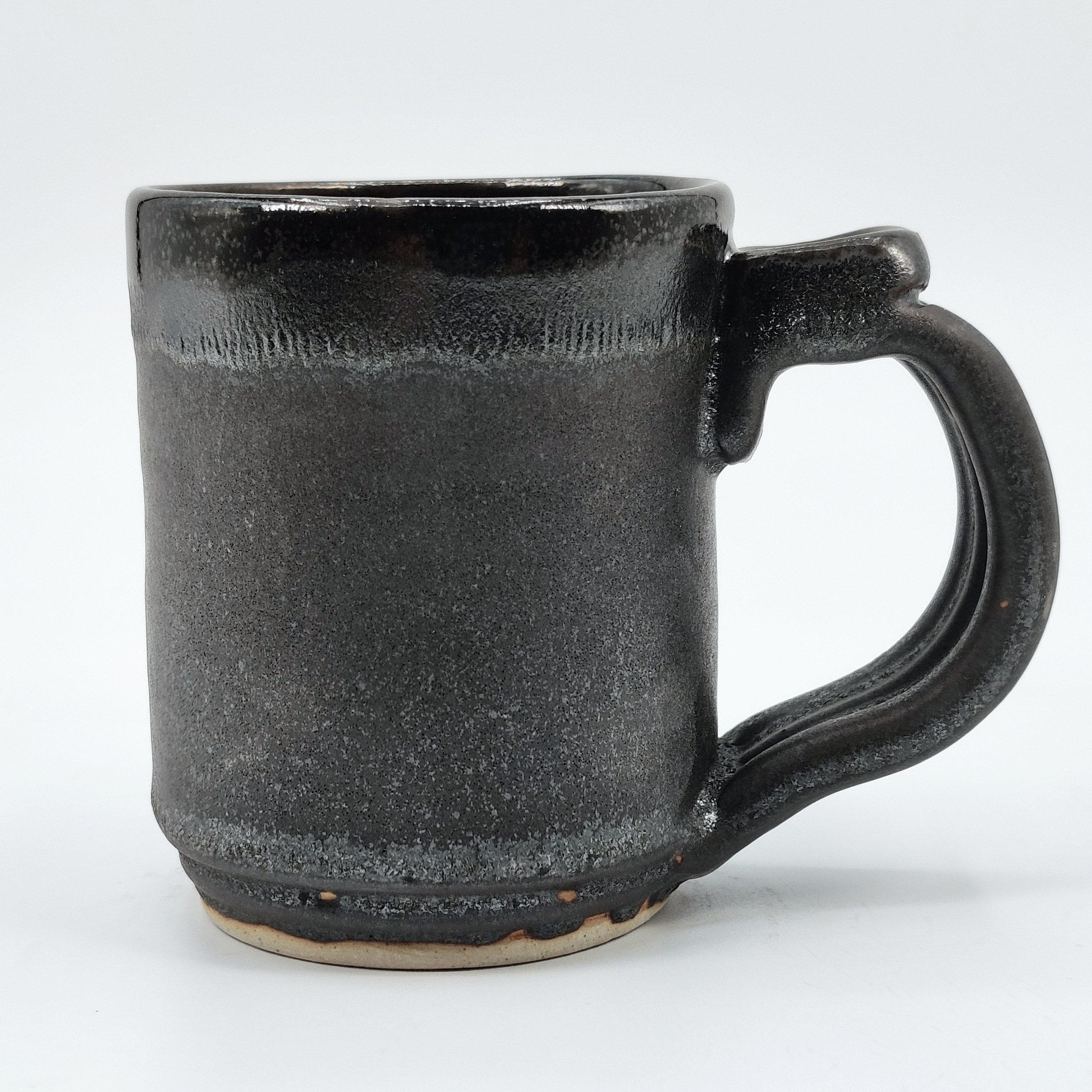 Stoneware Pottery Coffee Mug - Black, Altona Manitoba Pottery, Reduction Firing