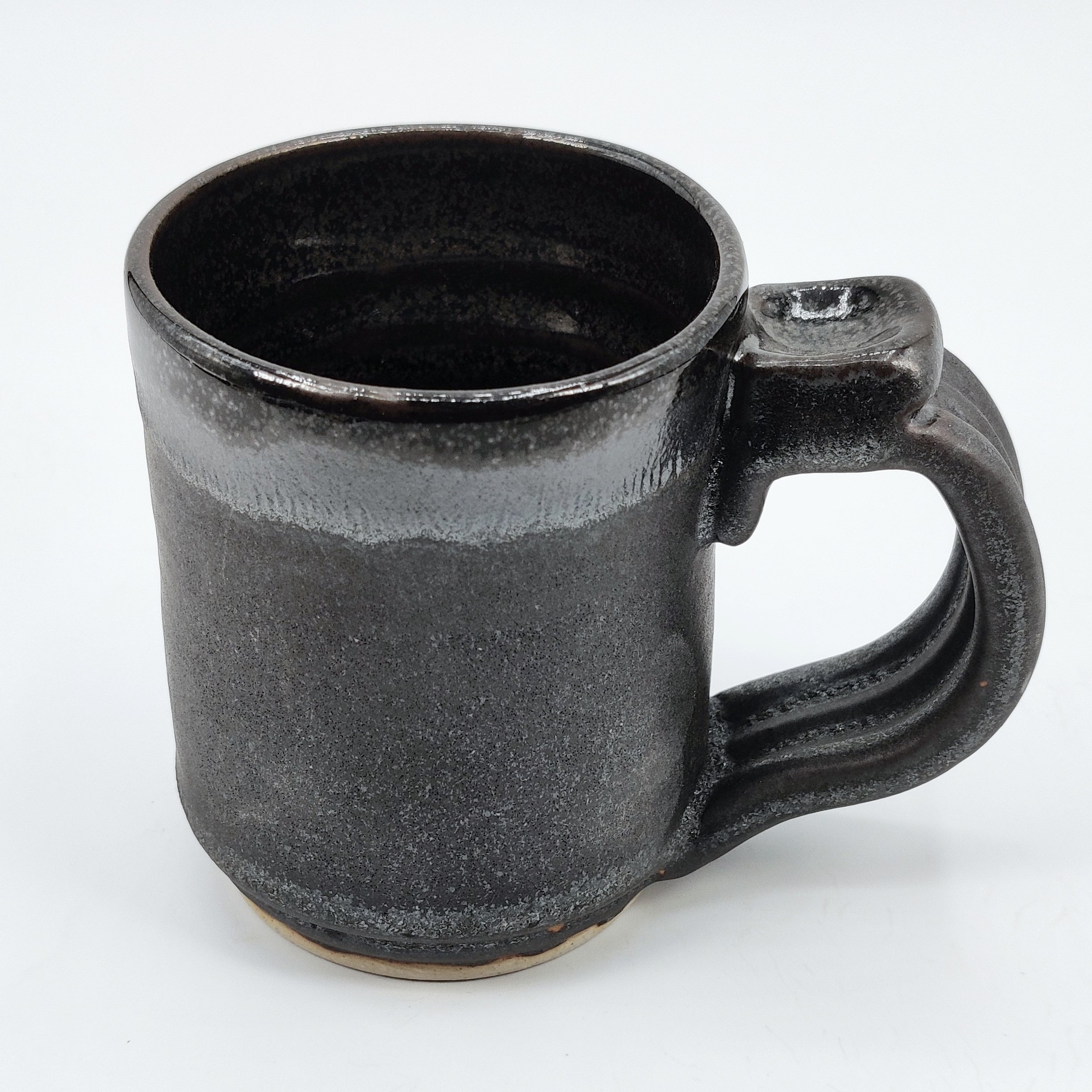 Stoneware Pottery Coffee Mug - Black, Altona Manitoba Pottery, Reduction Firing