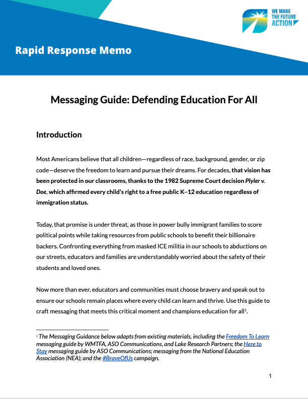 Messaging Guide: Defending Education For All