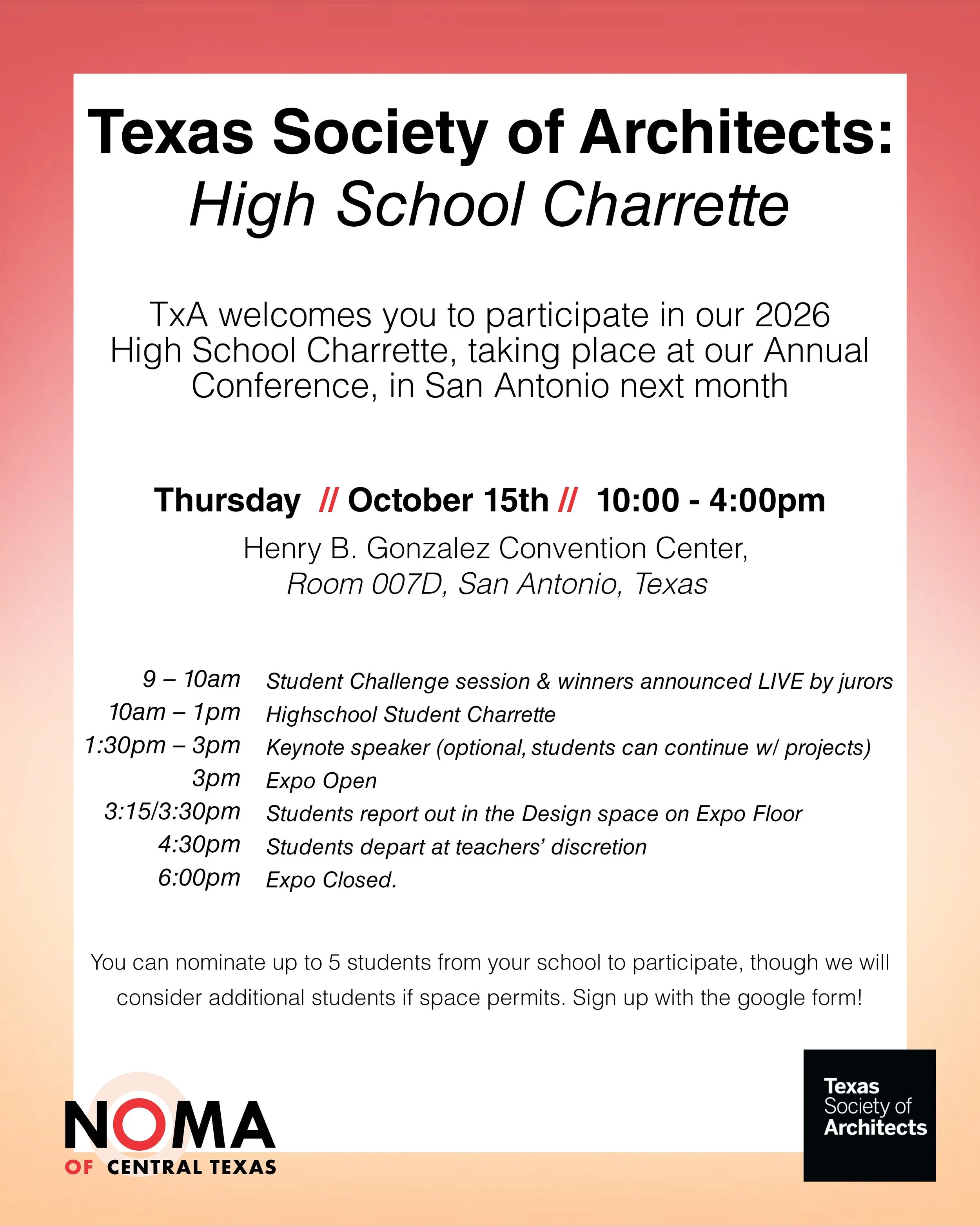 Texas Society of Architects: High School Charrette