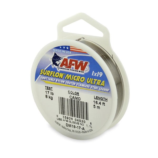 AFW Surflon Ultra Micro 1x19 Wire Leader Material (Brown) — Shop The  Surfcaster