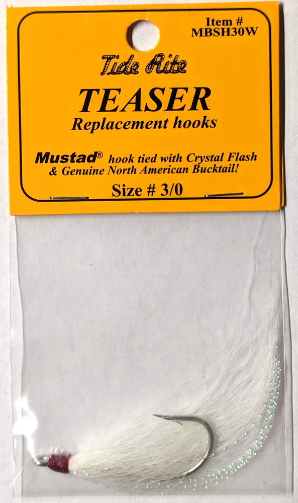 Single White Bucktail Replacement Closed Eye Hook — Shop The