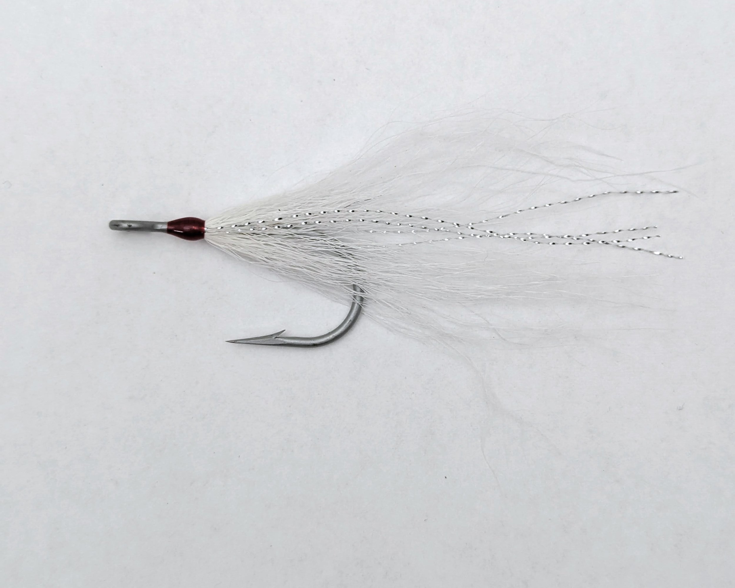 6 Hooks/set SBK 2 Pcs White&Red Feather Fishskin String Hook Fishing Lure  Rig