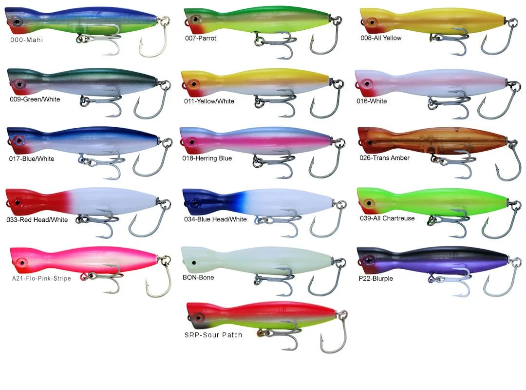 Poppers Sea Fishing Lure, Blue Green Poppers Color