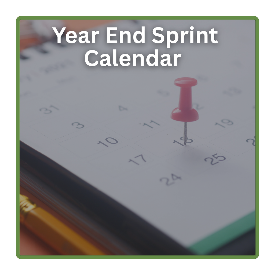 Year End Sprint Calendar 