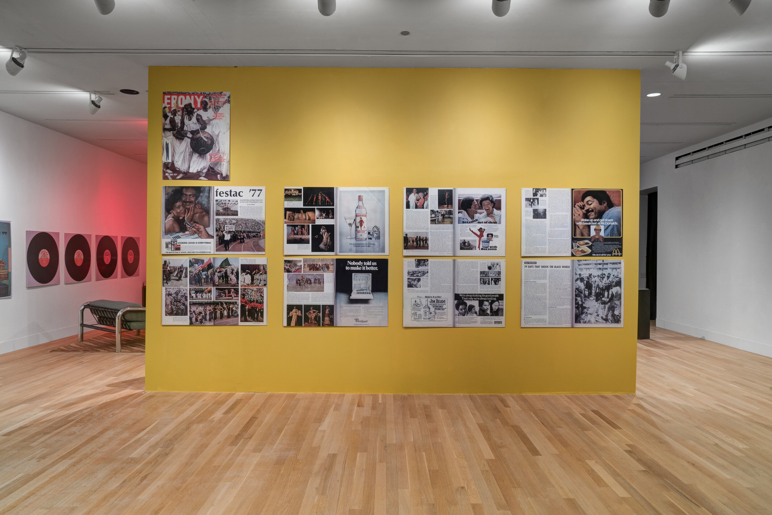   K. Kofi Moyo and FESTAC ’77: The Activation of a Black Archive,  February 12 - March 21, 2021.   Installation view in the Logan Center Gallery. Photo by Robert Chase Heishman 