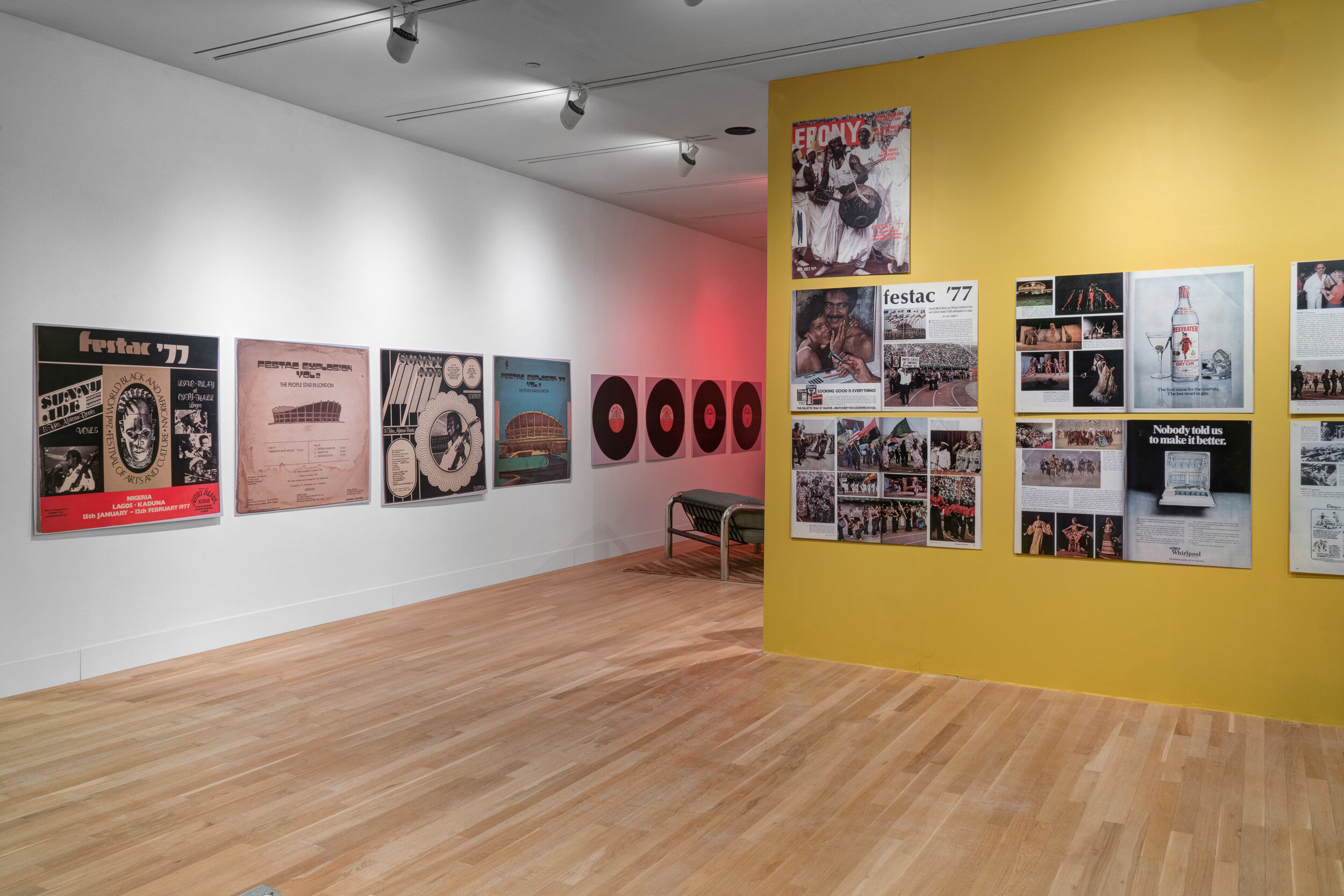   K. Kofi Moyo and FESTAC ’77: The Activation of a Black Archive,  February 12 - March 21, 2021.   Installation view in the Logan Center Gallery. Photo by Robert Chase Heishman 