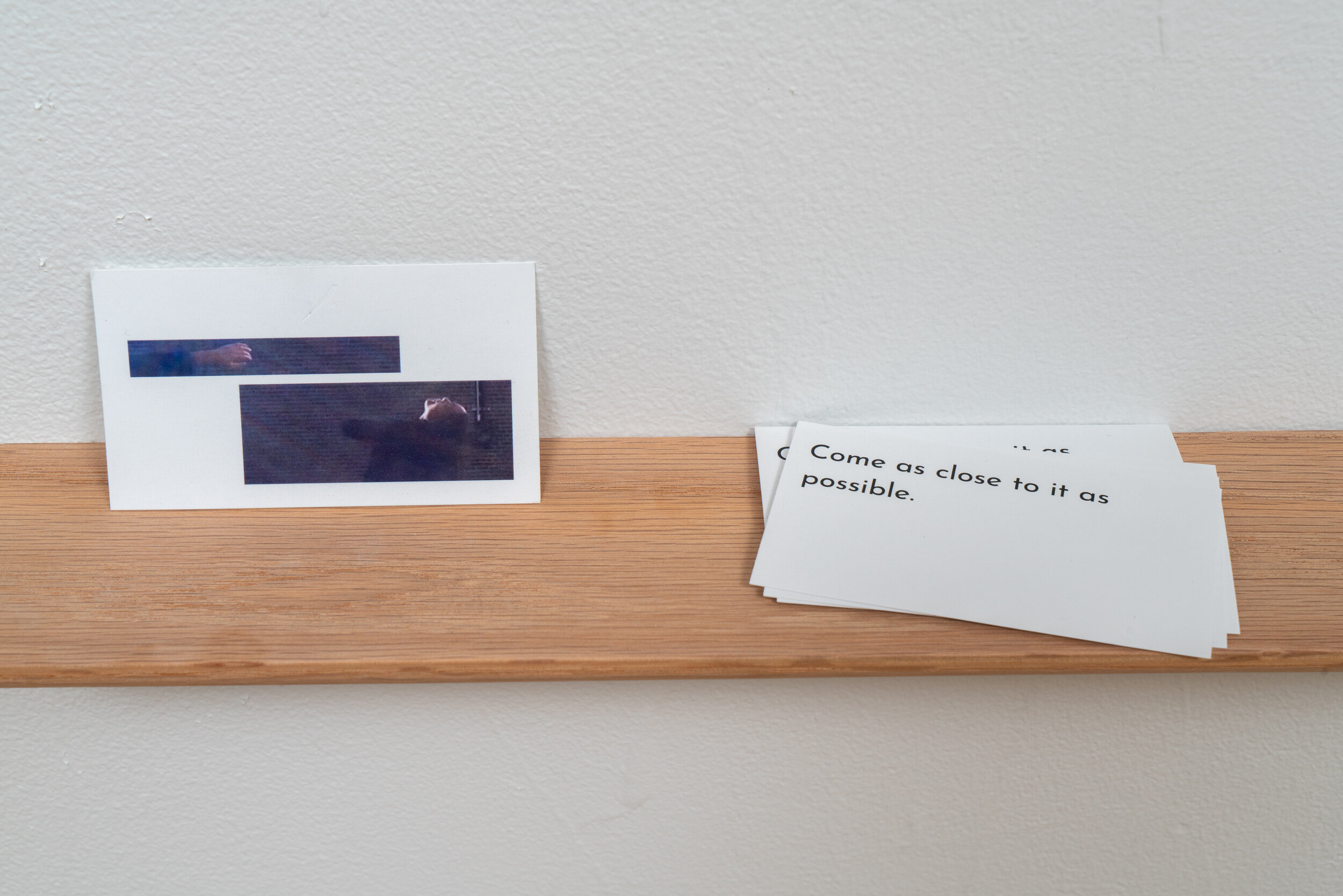  Our Collective Act,  FESTAC Gestures Sketch , 2020. Mirror, wooden shelf, and index cards. Photo by Robert Chase Heishman 