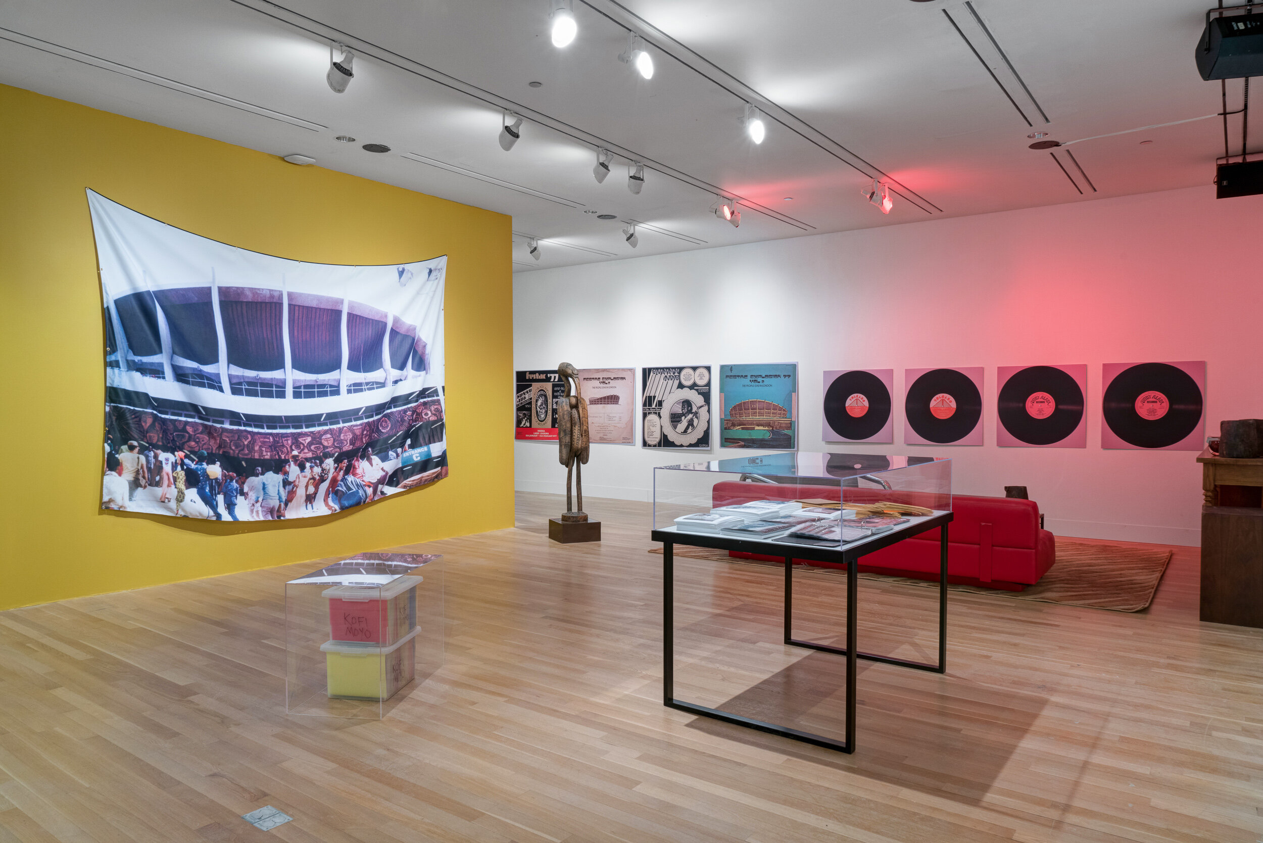   K. Kofi Moyo and FESTAC ’77: The Activation of a Black Archive,  February 12 - March 21, 2021.   Installation view in the Logan Center Gallery. Photo by Robert Chase Heishman 