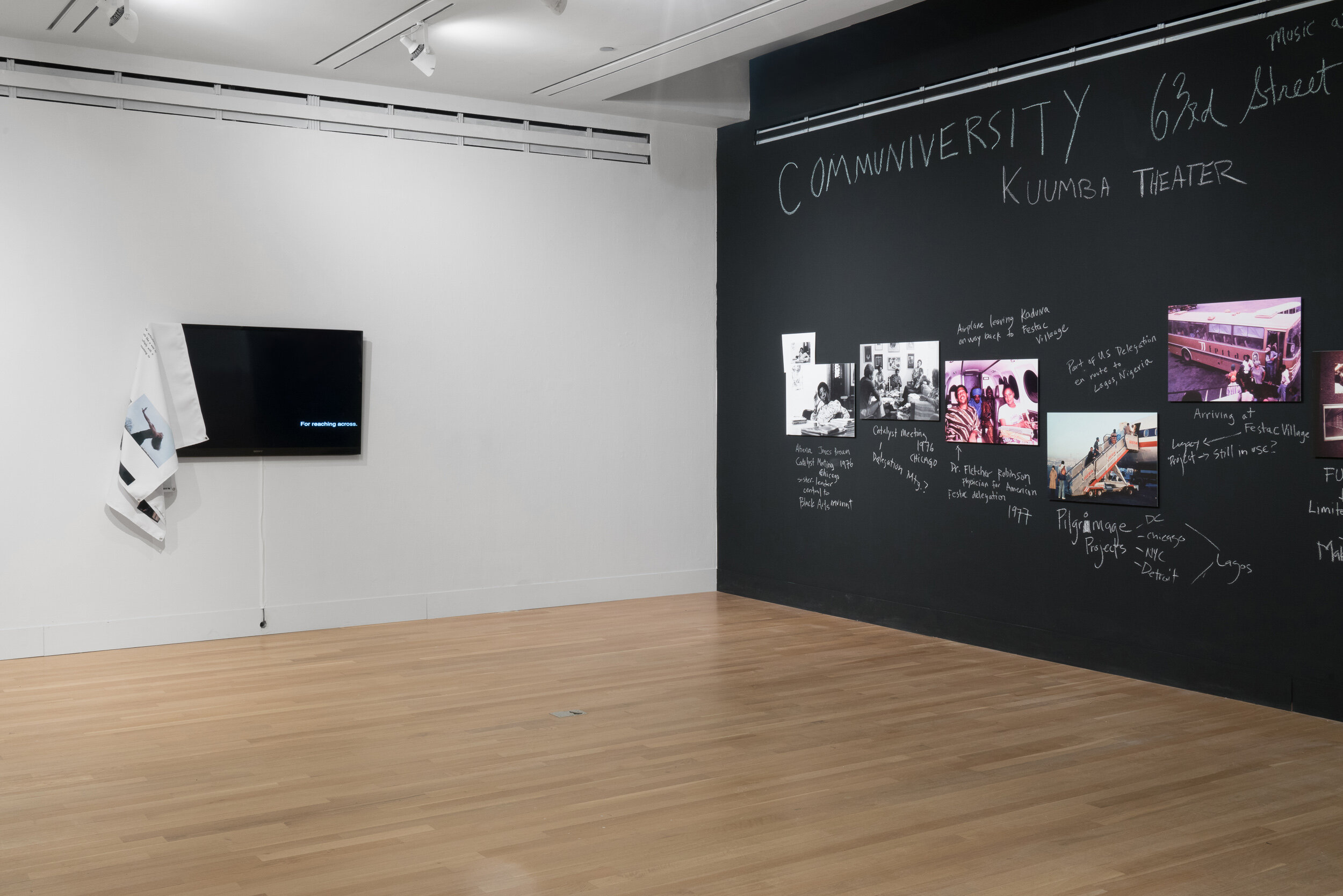   K. Kofi Moyo and FESTAC ’77: The Activation of a Black Archive,  February 12 - March 21, 2021.   Installation view in the Logan Center Gallery. Photo by Robert Chase Heishman 