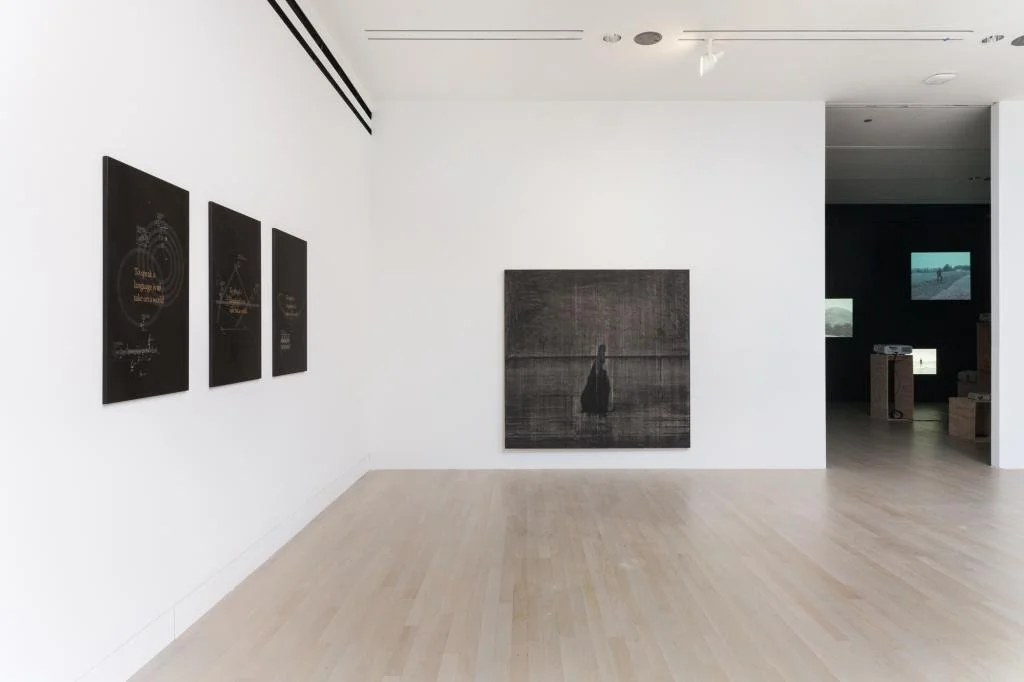  (L-R) Samson Young, SDIHK, 2015; Matthew Metzger, Collapse, Movement 2, 2015; Samson Kambalu, Field Work, 2016. Photo by RCH | EKH 