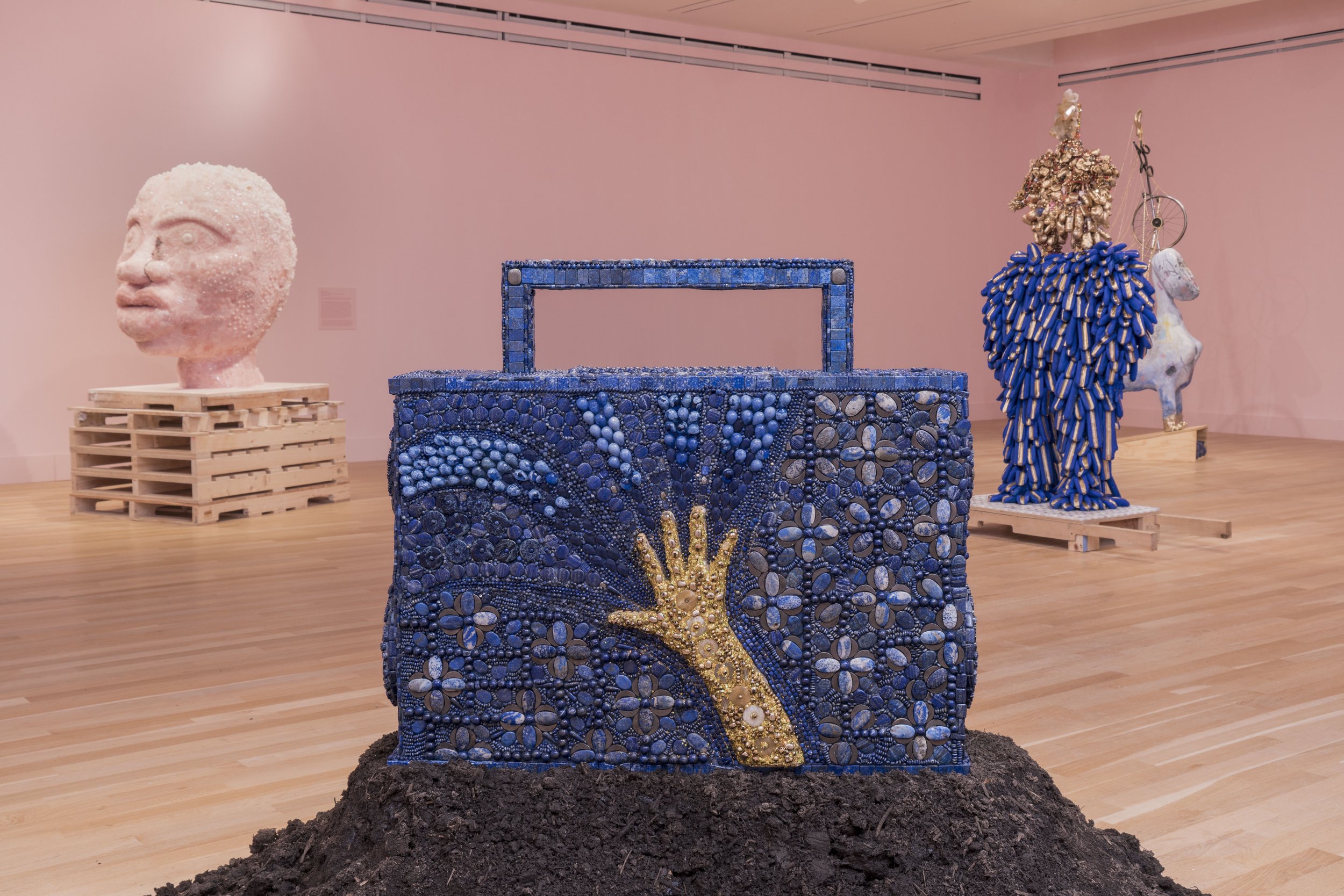  Installation view of vanessa german's Gray Center Fellowship Exhibition, 2024, at the Reva &amp; David Logan Center for the Arts. Courtesy of the artist / Kasmin New York, Logan Center Exhibitions and the Richard and Mary L. Gray Center for Arts and